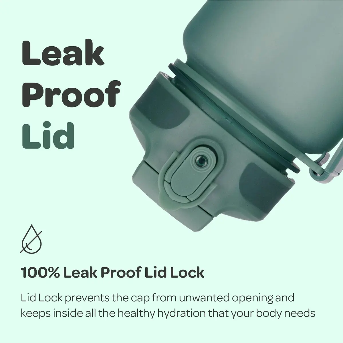 Hydracy Motivational Water Bottle with Time Marker and Straw Lid 32 oz | Leakproof, BPA-Free, 1000ml, Sport/fitness hydration - view 6