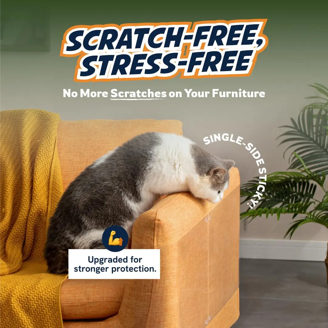 Panther Armor Clear Furniture Protector Sheets 12-Pack (6 XL + 6 L) | Protects Fabric Sofas & Chairs from Cat Claws - view 2