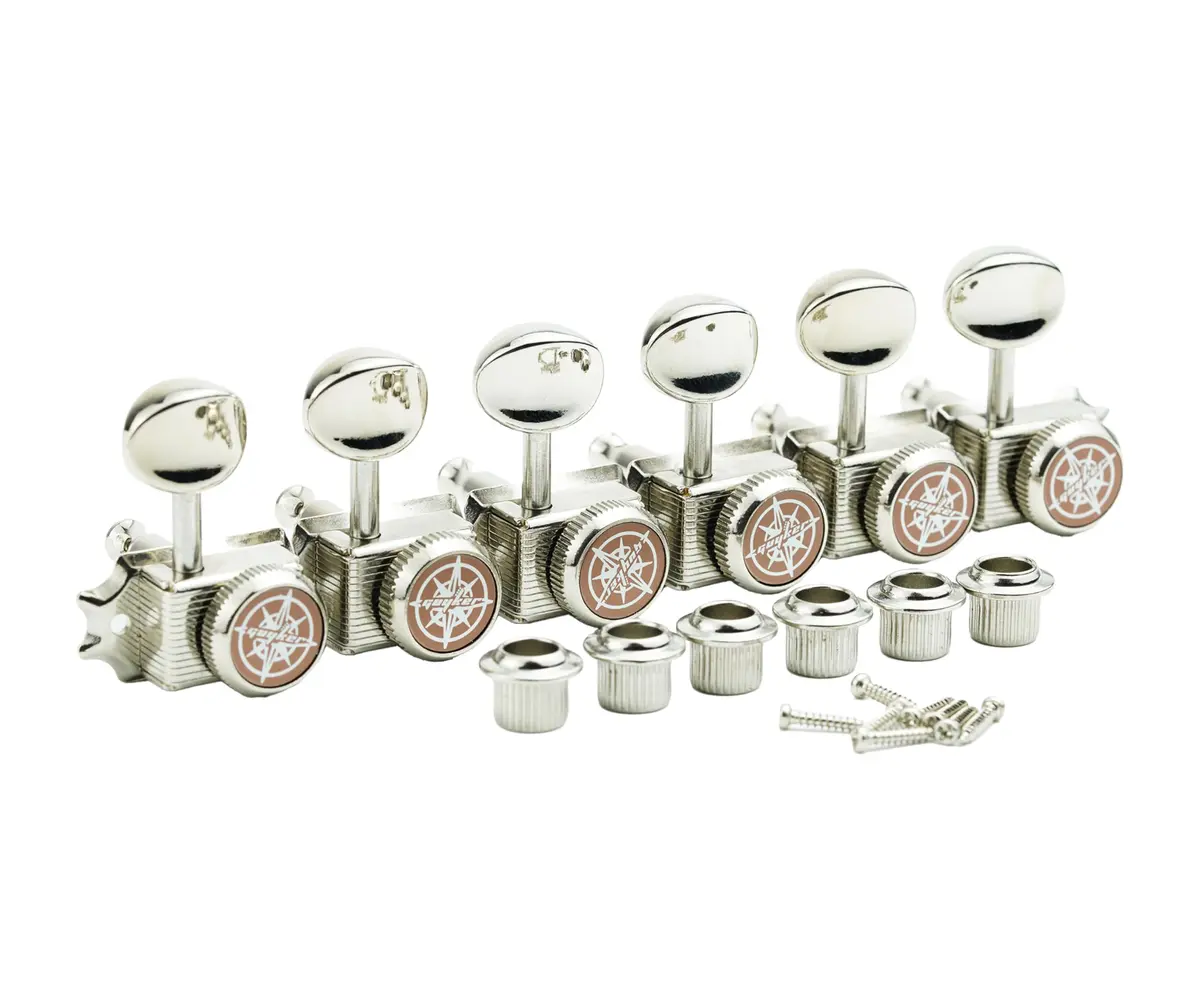 Guyker 6 Locking Guitar Tuners Nickel | Finer Tuning & Stability for Electric & Acoustic Guitars - view 2