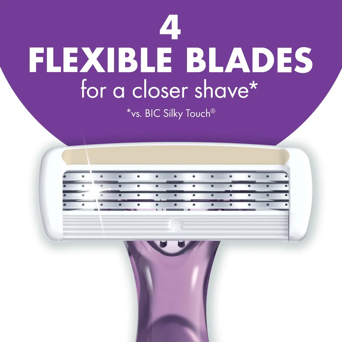 BIC Soleil 4 Escape Womens Disposable Razors, 4-Blade, 4-Pack, Lavender | Comfortable, Travel-Friendly Shaving - view 8