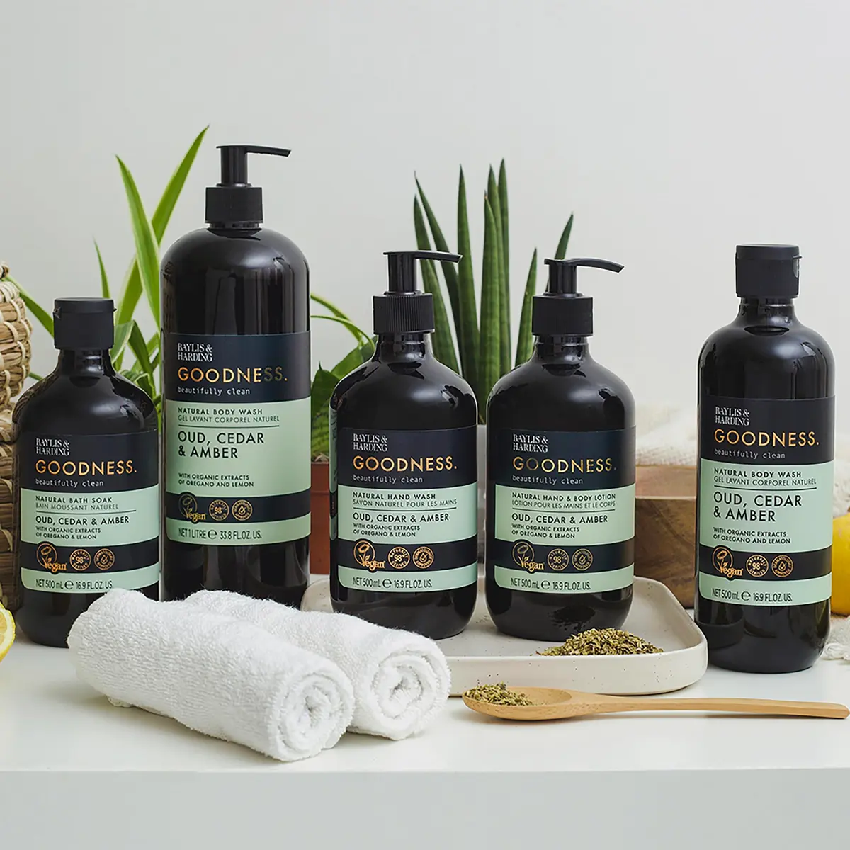 Baylis & Harding Goodness Natural Bubble Bath 16.9 Fl Oz | 3 Pack, Oud Cedar Amber, Vegan & Eco-Friendly - view 7