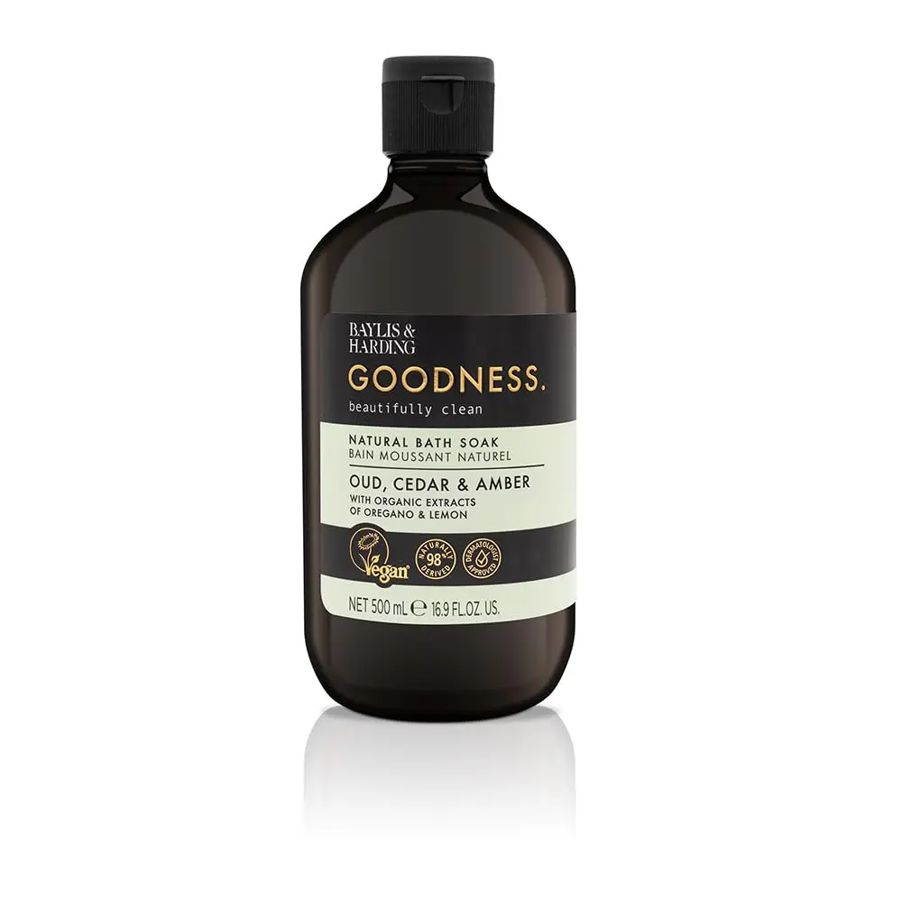 Baylis & Harding Goodness Natural Bubble Bath 16.9 Fl Oz | 3 Pack, Oud Cedar Amber, Vegan & Eco-Friendly - view 2