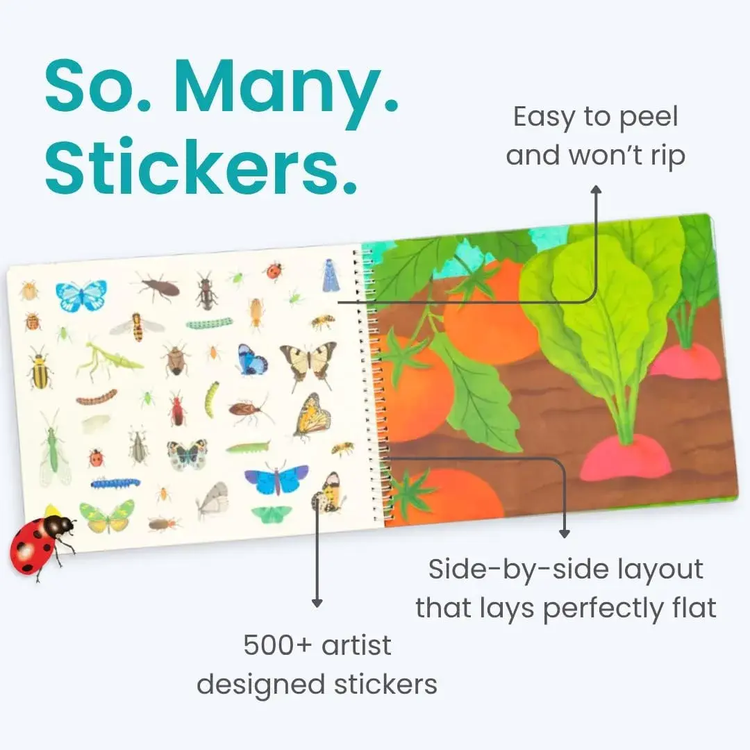 Cupkin Hello Bugs Sticker Book Activity for Kids | 500+ Stickers, 12 Scenes, 12 Coloring Pages - view 3