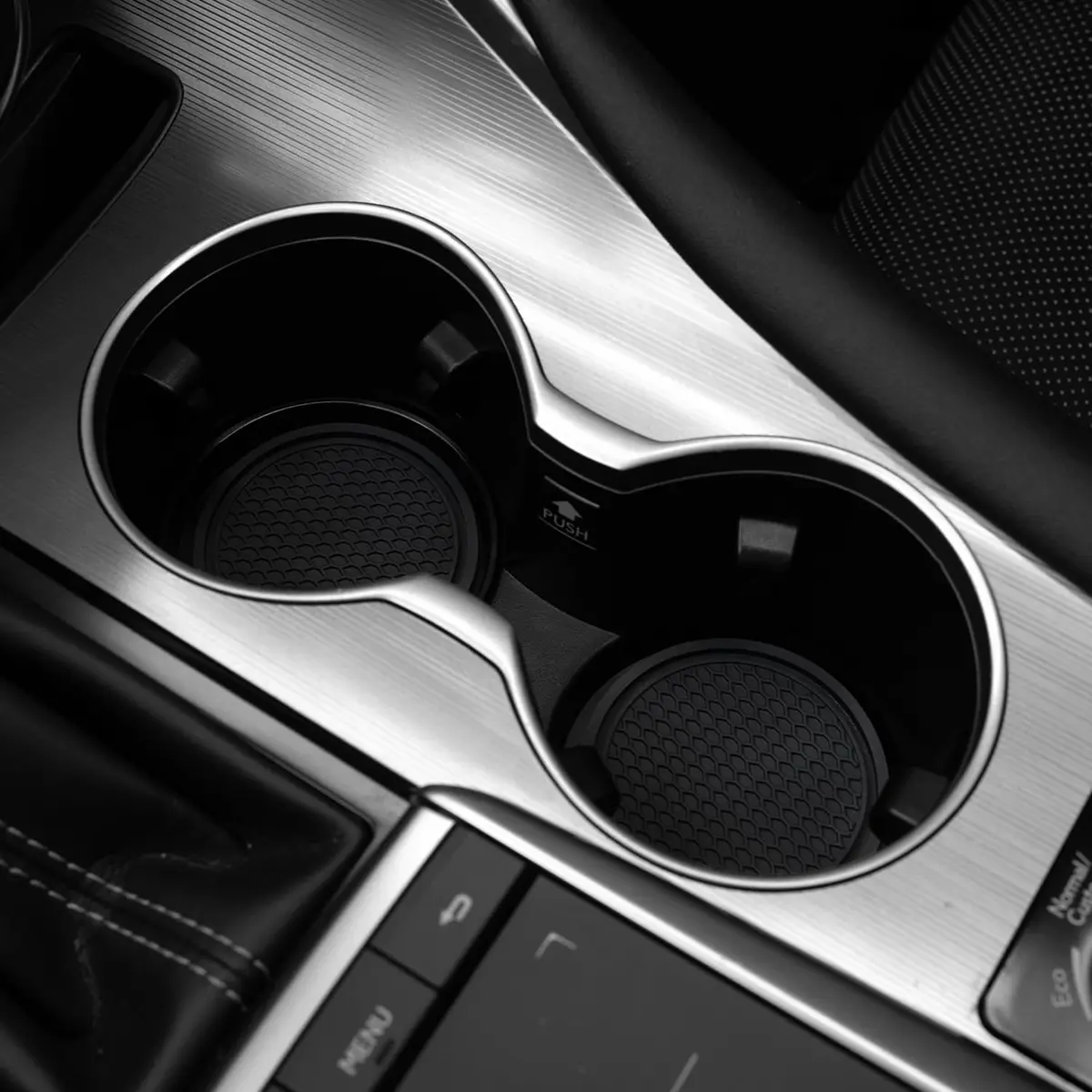 SINGARO Black Silicone Car Cup Coaster Set | 4PCS Universal Non-Slip Cup Holders with Groove Patterns - view 4