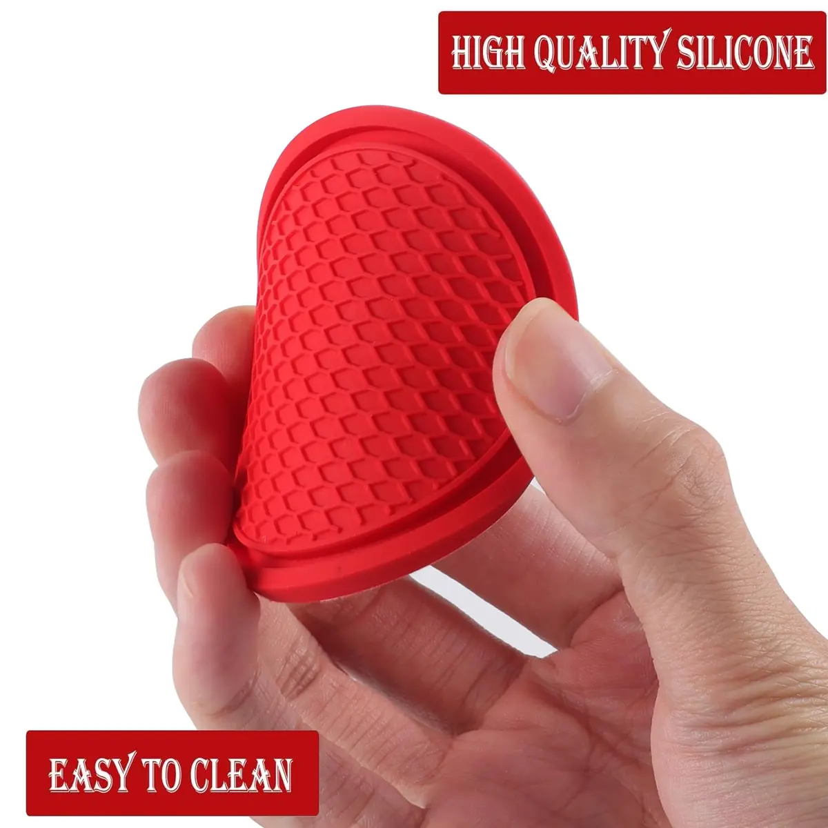 SINGARO Red 4PCS Car Cup Coaster Set 7.04cm (2.77 inches) | Universal Non-Slip Silicone Interior Accessories - view 5