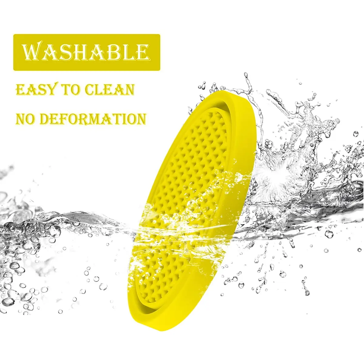 SINGARO Yellow 4PCS Silicone Car Cup Coaster Set | Universal Non-Slip Cup Holders Embedded in Ornaments Coaster - view 3