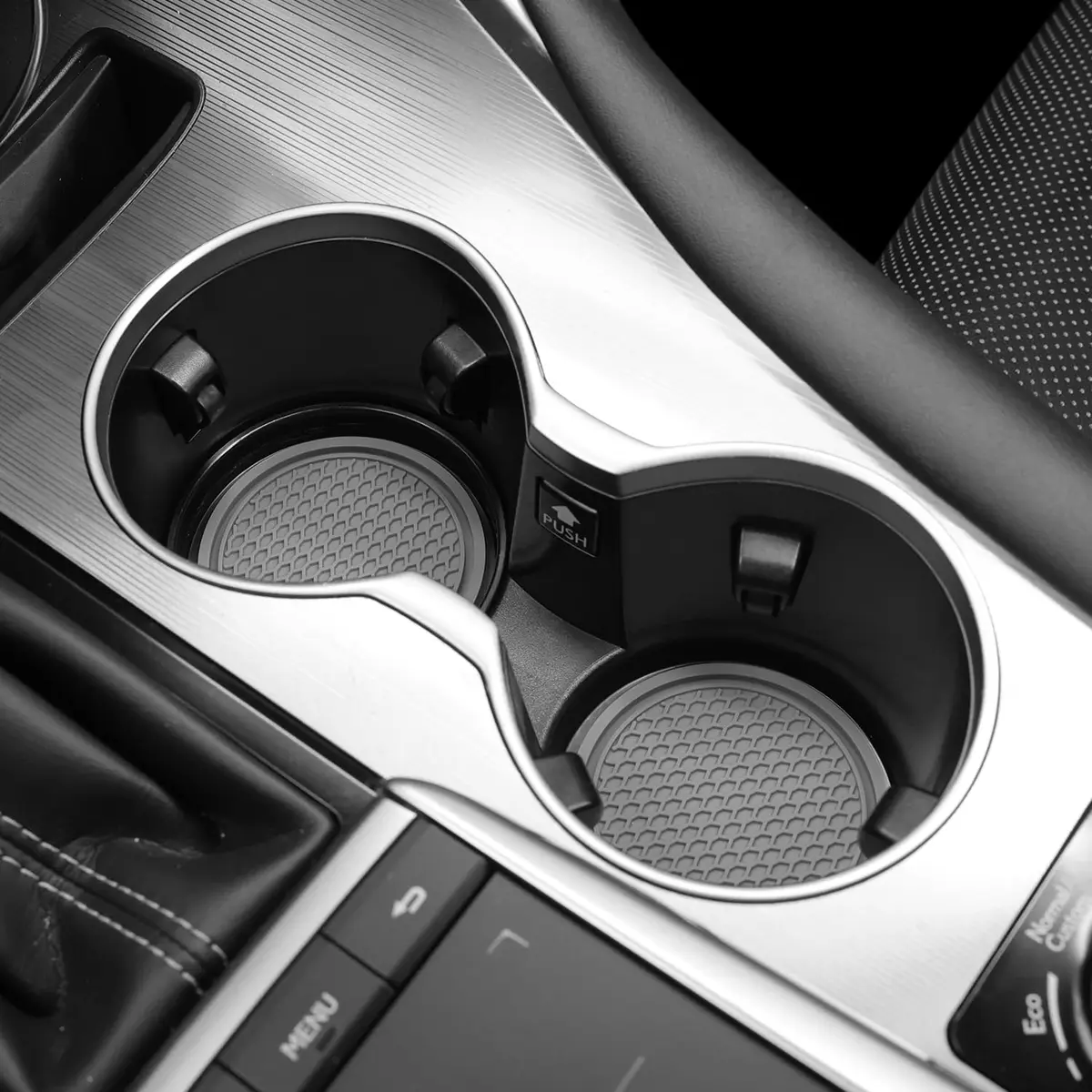 SINGARO Gray 4PCS Silicone Car Cup Coaster | Universal Non-Slip Cup Holder Insert for Cars, Homes, Offices (2.77 inch) - view 4