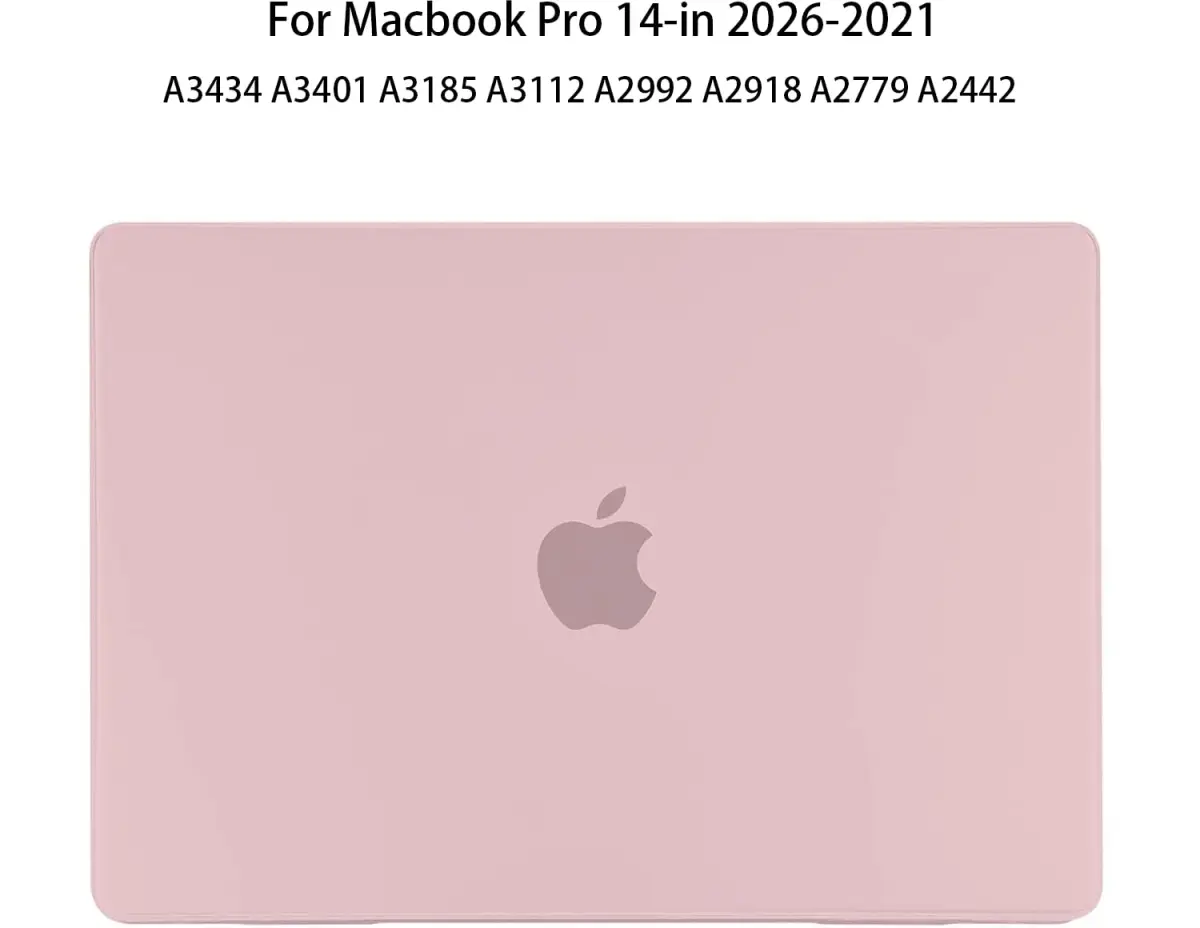 EooCoo Matte Light Pink Hard Case for MacBook Pro 14-inch | Includes Keyboard Cover & Screen Protector - view 8