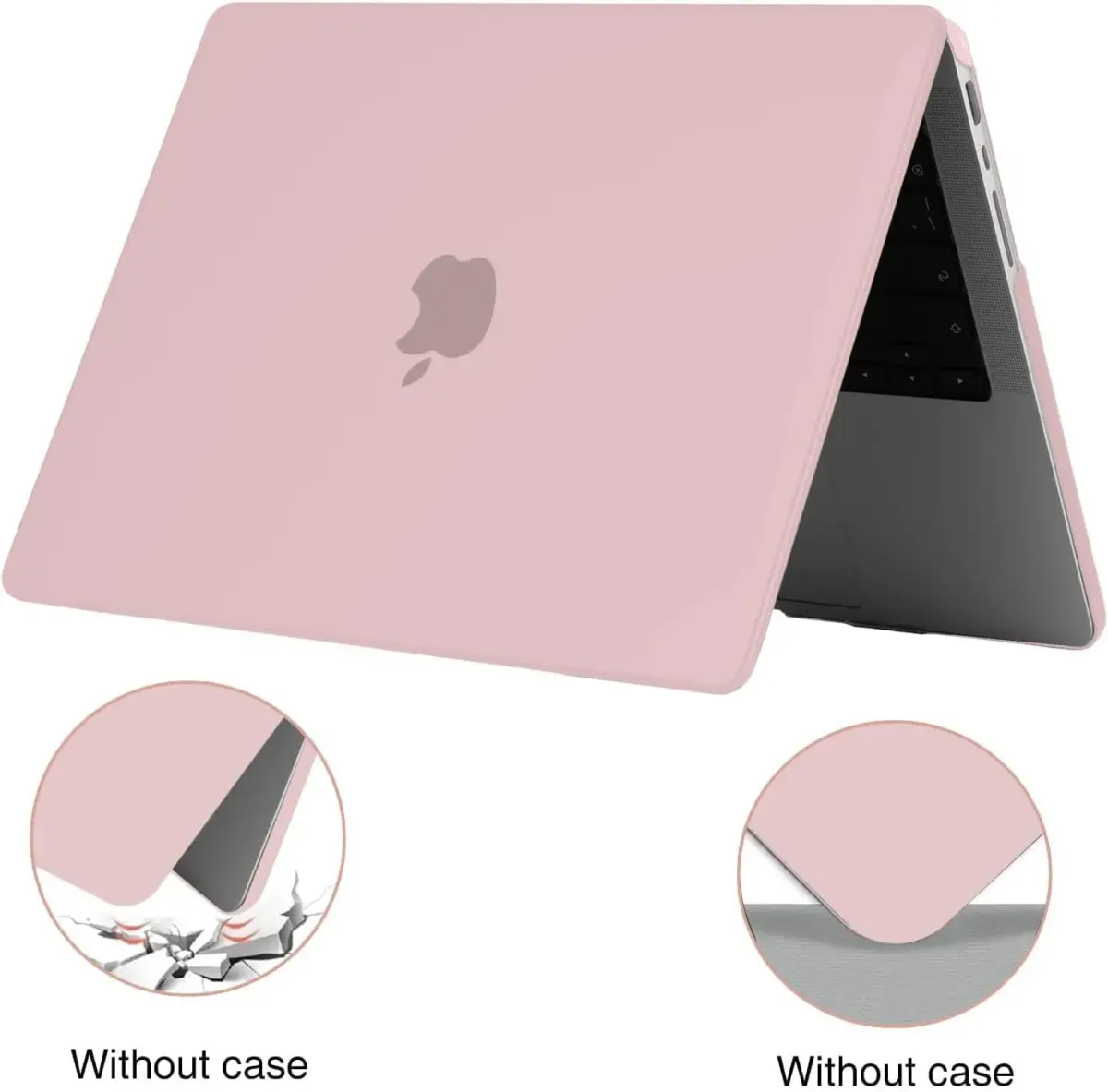 EooCoo Matte Light Pink Hard Case for MacBook Pro 14-inch | Includes Keyboard Cover & Screen Protector - view 3