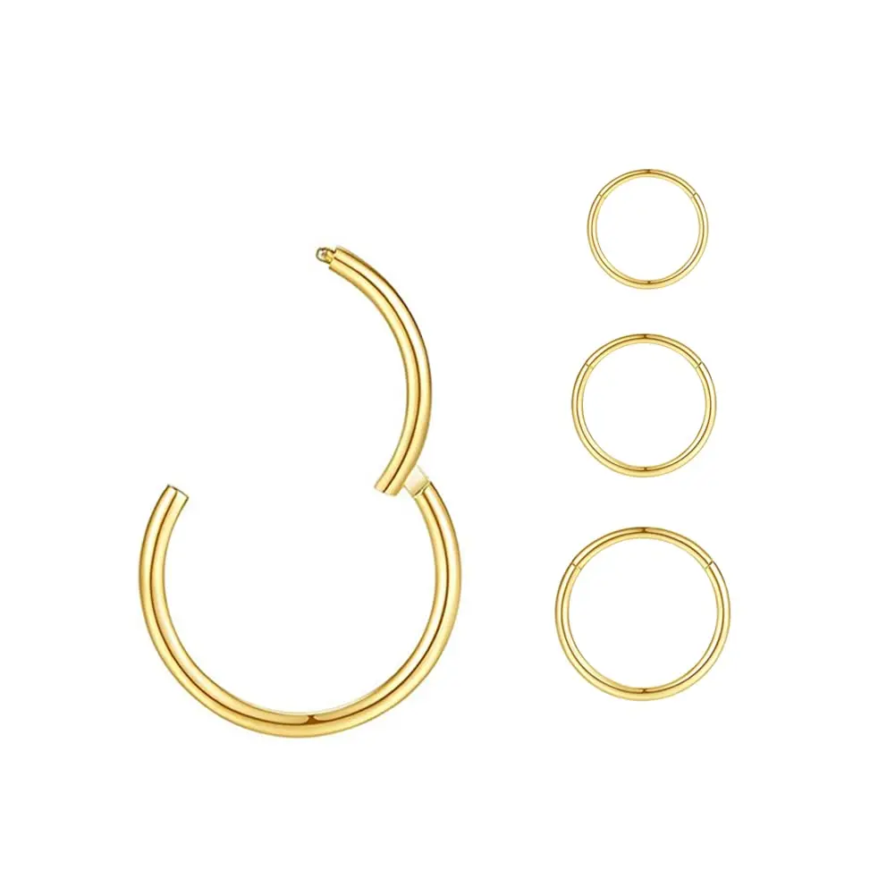 MeiziQL Nose Rings Hoop 20G Gold Nose Hoop | Hypoallergenic Body Jewelry for Women Men - main product image