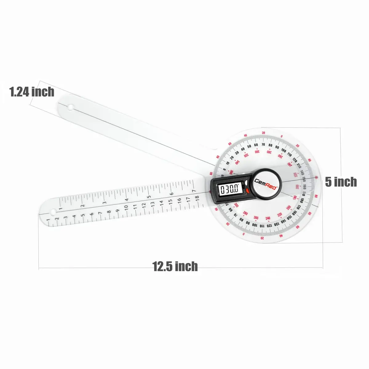GemRed 12 inch Digital Goniometer for Joint ROM Measurement | Physical Therapy Tool - view 5