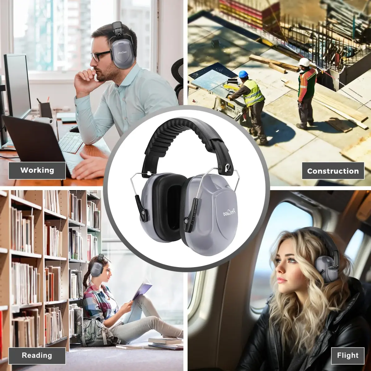 ProCase Hearing Protection Ear Muffs NRR 28dB | ANSI S3.19 Certified Noise Reduction - view 6
