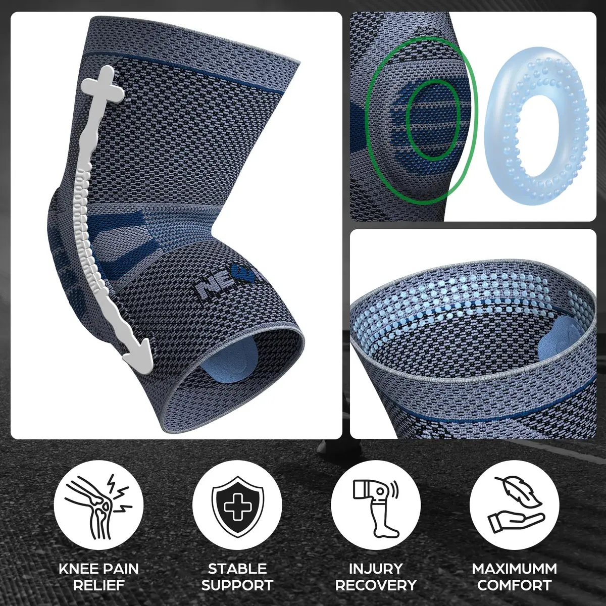 NEENCA Professional Knee Brace Medical Support for Women & Men | Patella Gel Pad & Side Stabilizers - view 3