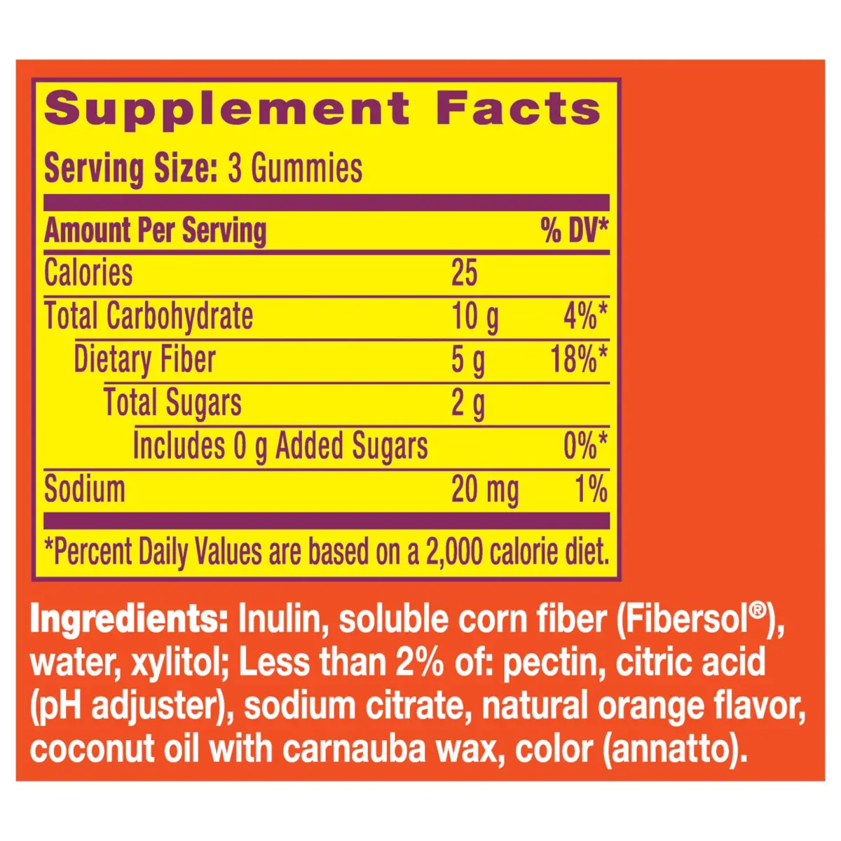 Metamucil Fiber Gummies for Adults, No Sugar Added Orange Flavor, 5g Plant Based Prebiotic Fiber Supplement Blend, 72 Count | Gluten-Free Digestive Health Support - view 6