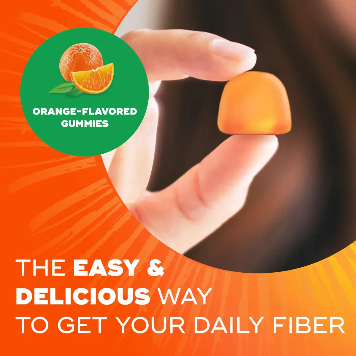 Metamucil Fiber Gummies for Adults, No Sugar Added Orange Flavor, 5g Plant Based Prebiotic Fiber Supplement Blend, 72 Count | Gluten-Free Digestive Health Support - view 2