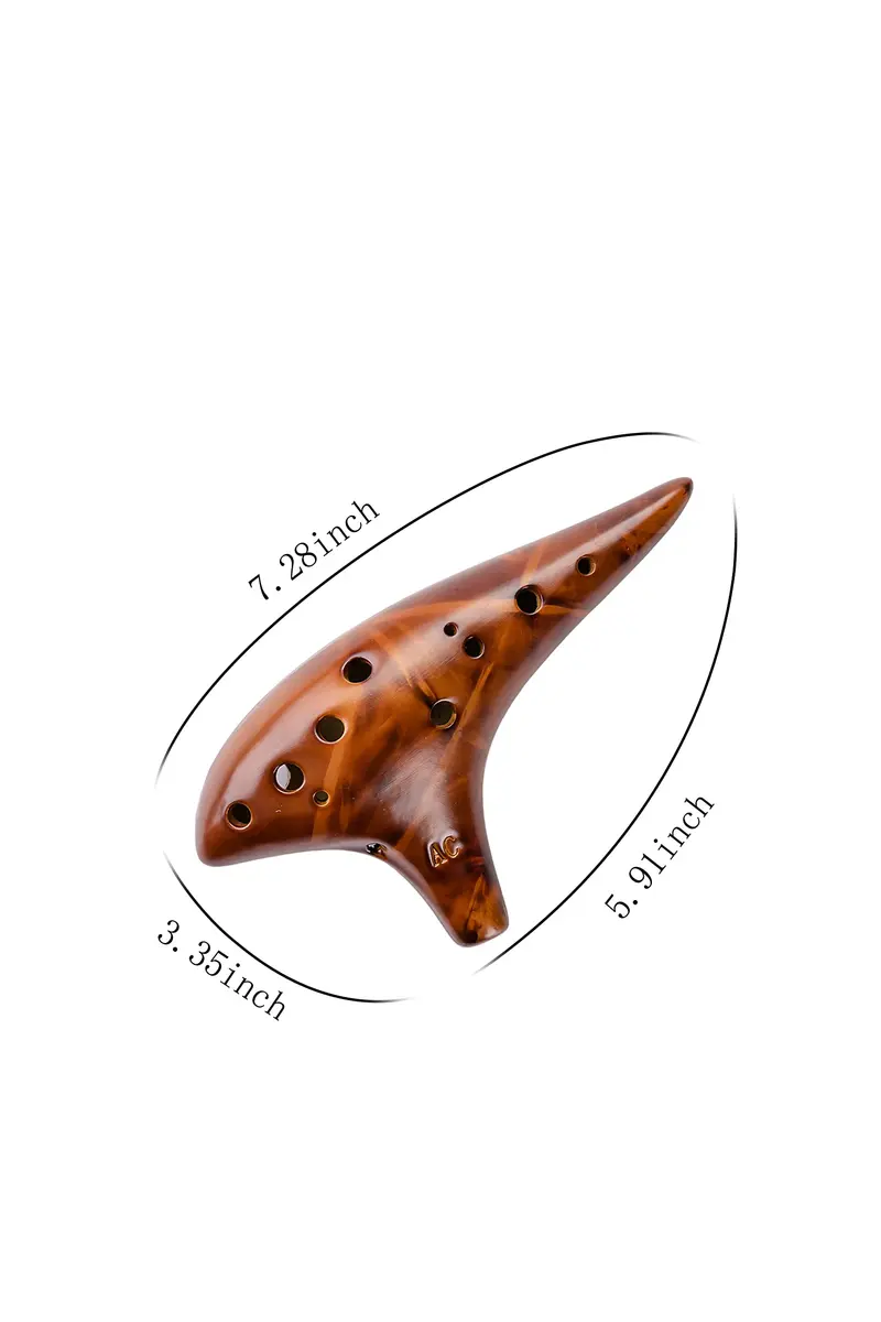DHwebWLP Strawfire 12 Hole Ocarina Alto C Ceramic Instrument | Beginner Friendly, Handcrafted Yellow - view 6