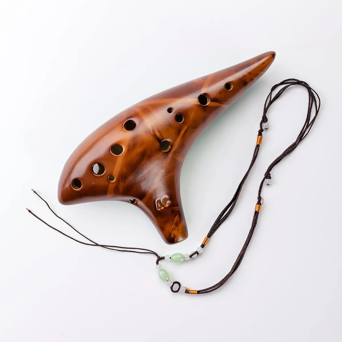 DHwebWLP Strawfire 12 Hole Ocarina Alto C Ceramic Instrument | Beginner Friendly, Handcrafted Yellow - view 7