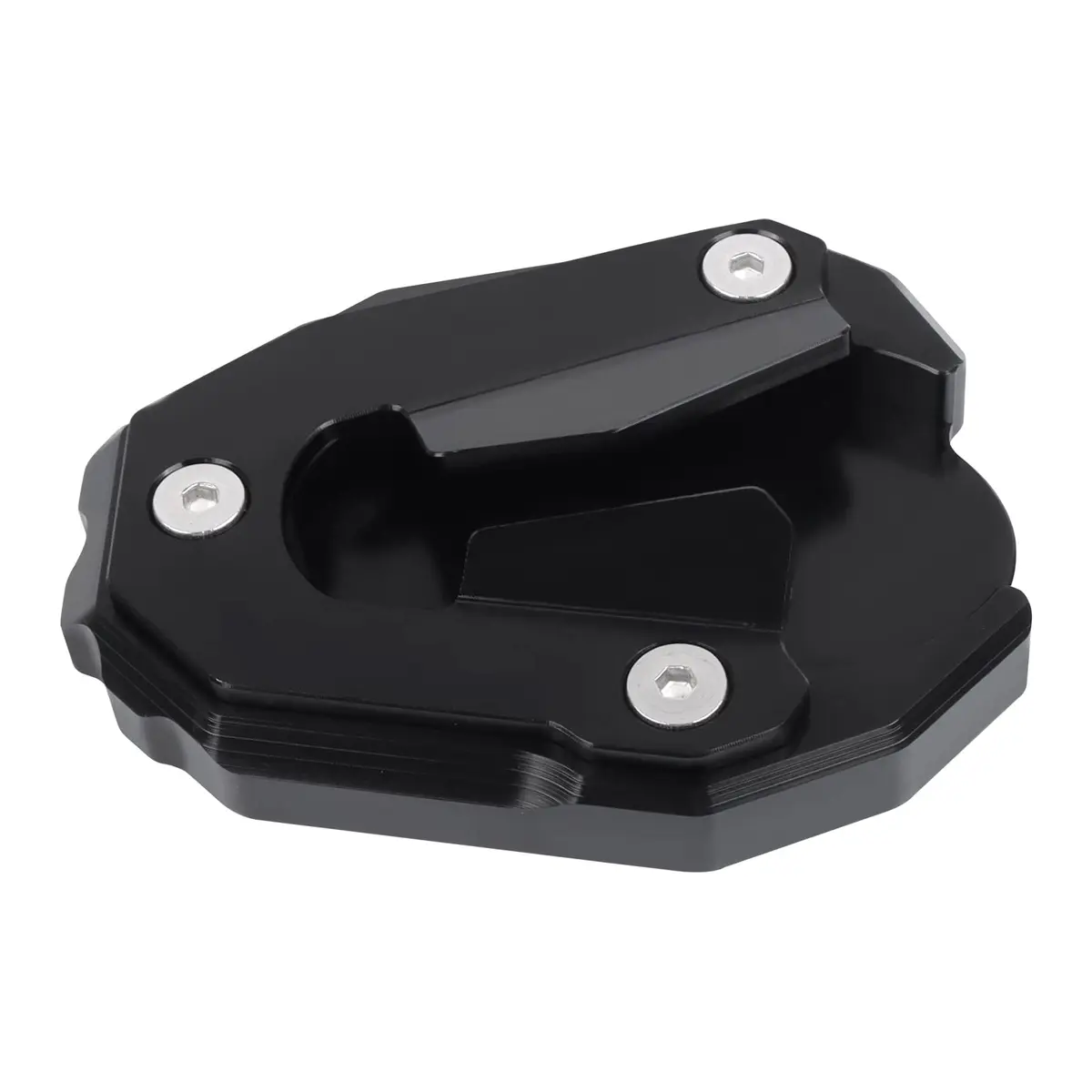 BAIONE Motorcycle Kickstand Pad Enlarger Extension Side Stand Plate Foot Pad Black Aluminum | Soft Soil & Hot Roads Support - view 4