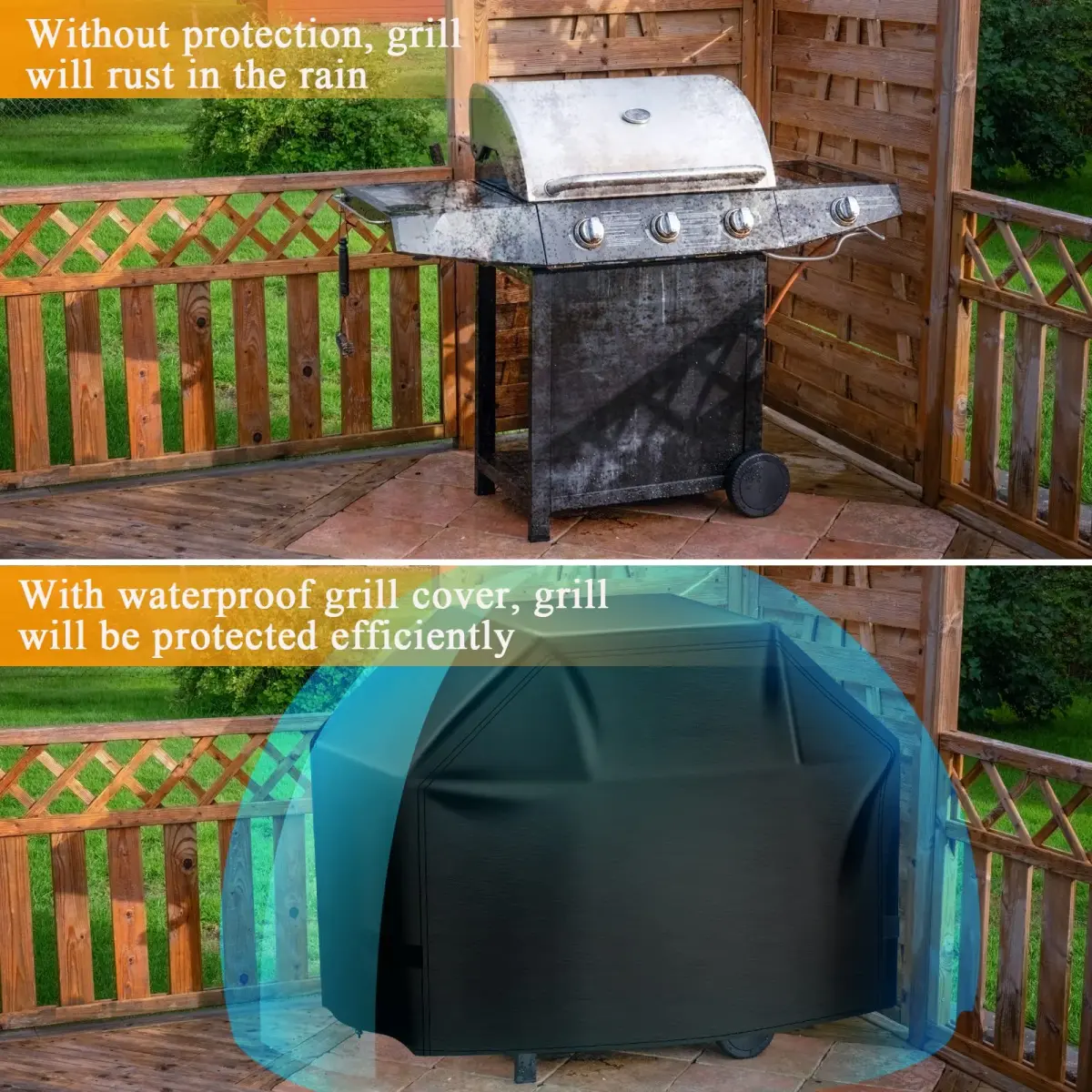 Aoretic 65 inch BBQ Grill Cover | Waterproof, Anti-UV, Windproof Polyester - view 5