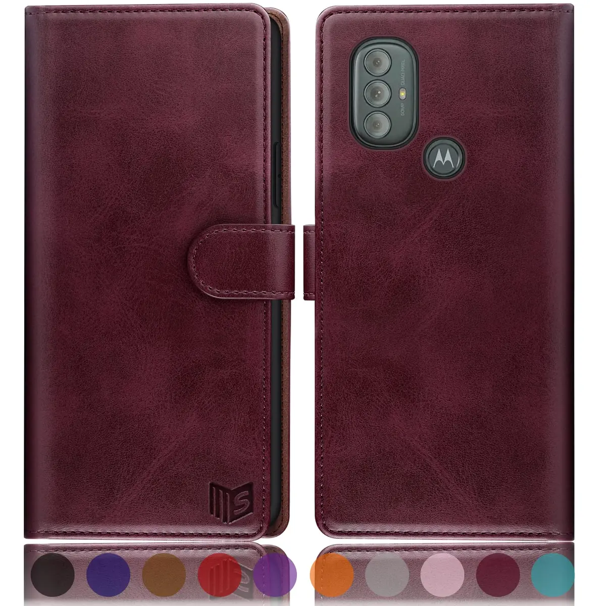 SUANPOT Wallet Case for Motorola Moto G Power 2022 | RFID Blocking PU Leather Shockproof Flip Cover - main product image