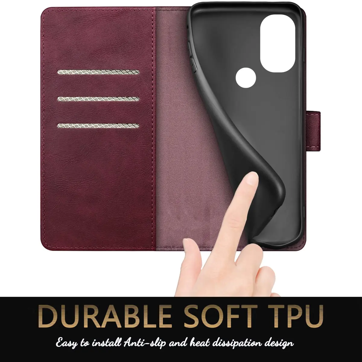 SUANPOT Wallet Case for Motorola Moto G Power 2022 | RFID Blocking PU Leather Shockproof Flip Cover - view 7