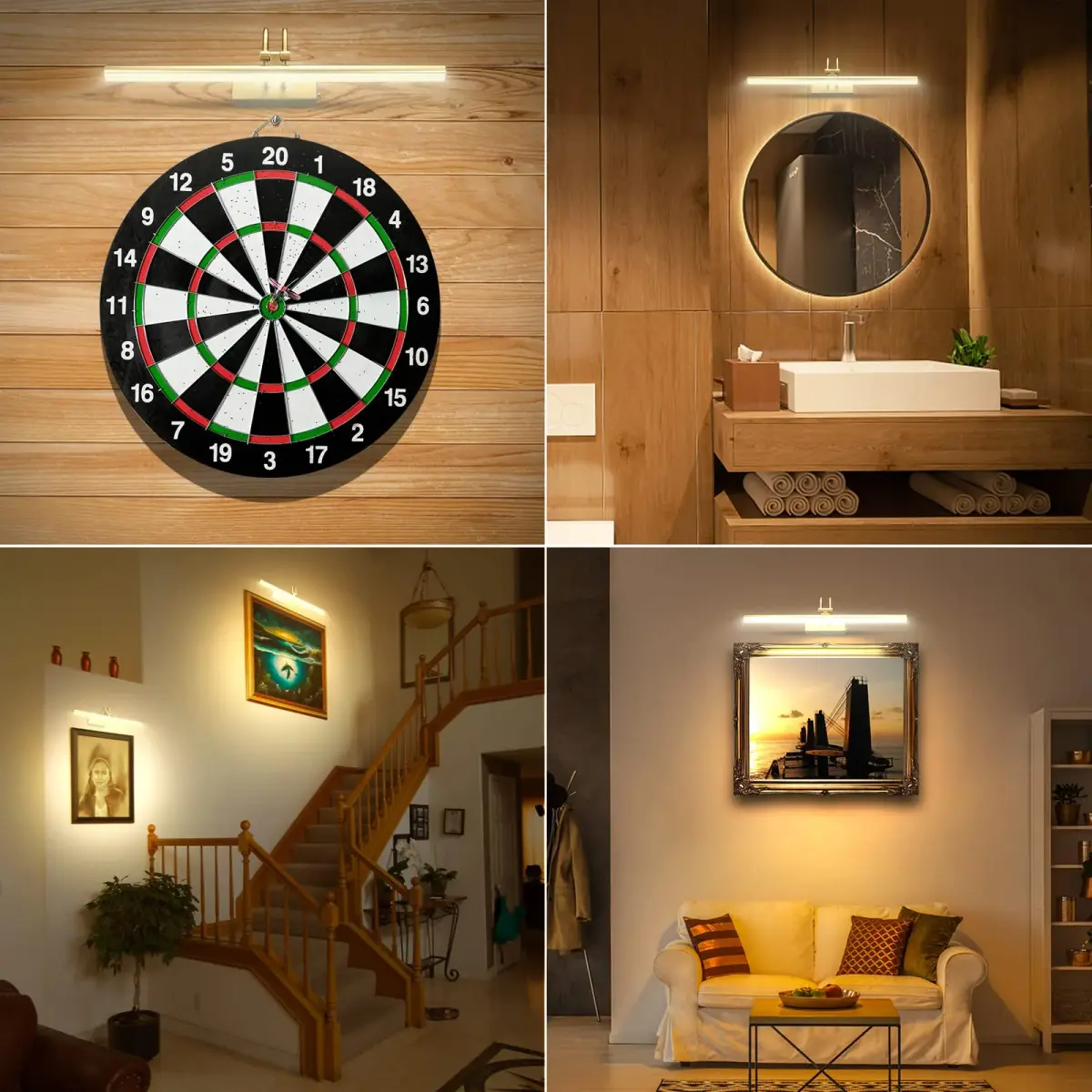 RAIFOOLLY Rechargeable Picture Light 16" Gold | 5000mAh Battery Operated Art Light with Remote Timer - view 5