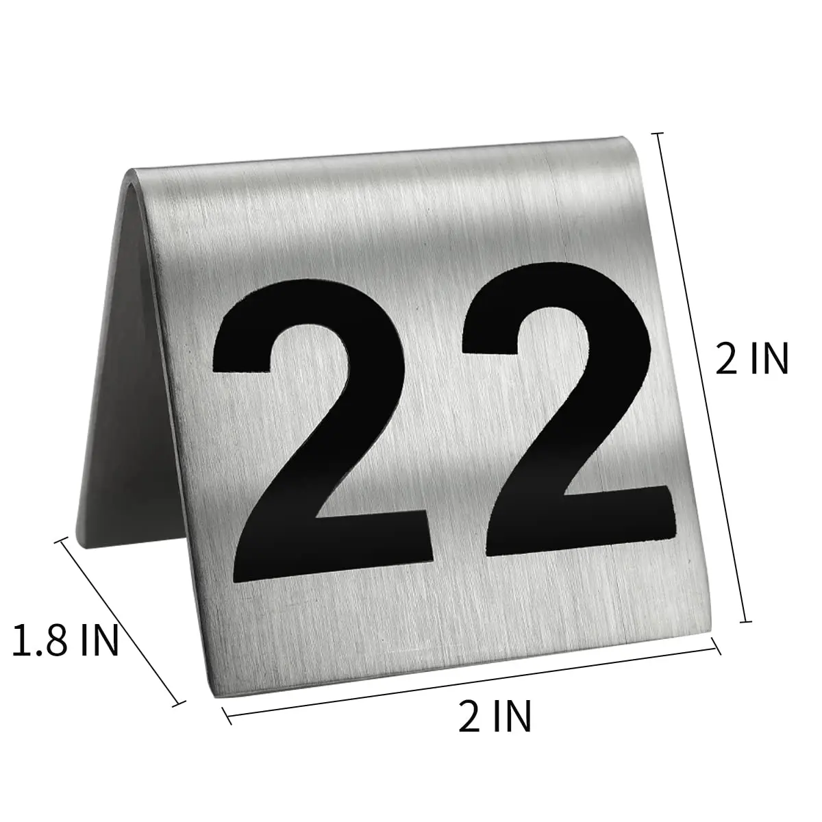 Kaimex Stainless Steel Number Tent Table Number 1-25 | Small Size, Heavy & Stable for Restaurants & Bars - view 2