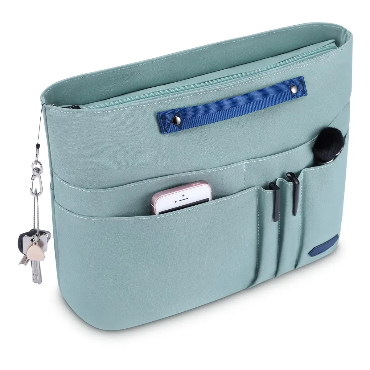 HyFanStr Green XL Tote Bag Organizer Insert with 15 Pockets | Waterproof Nylon Liner - view 7