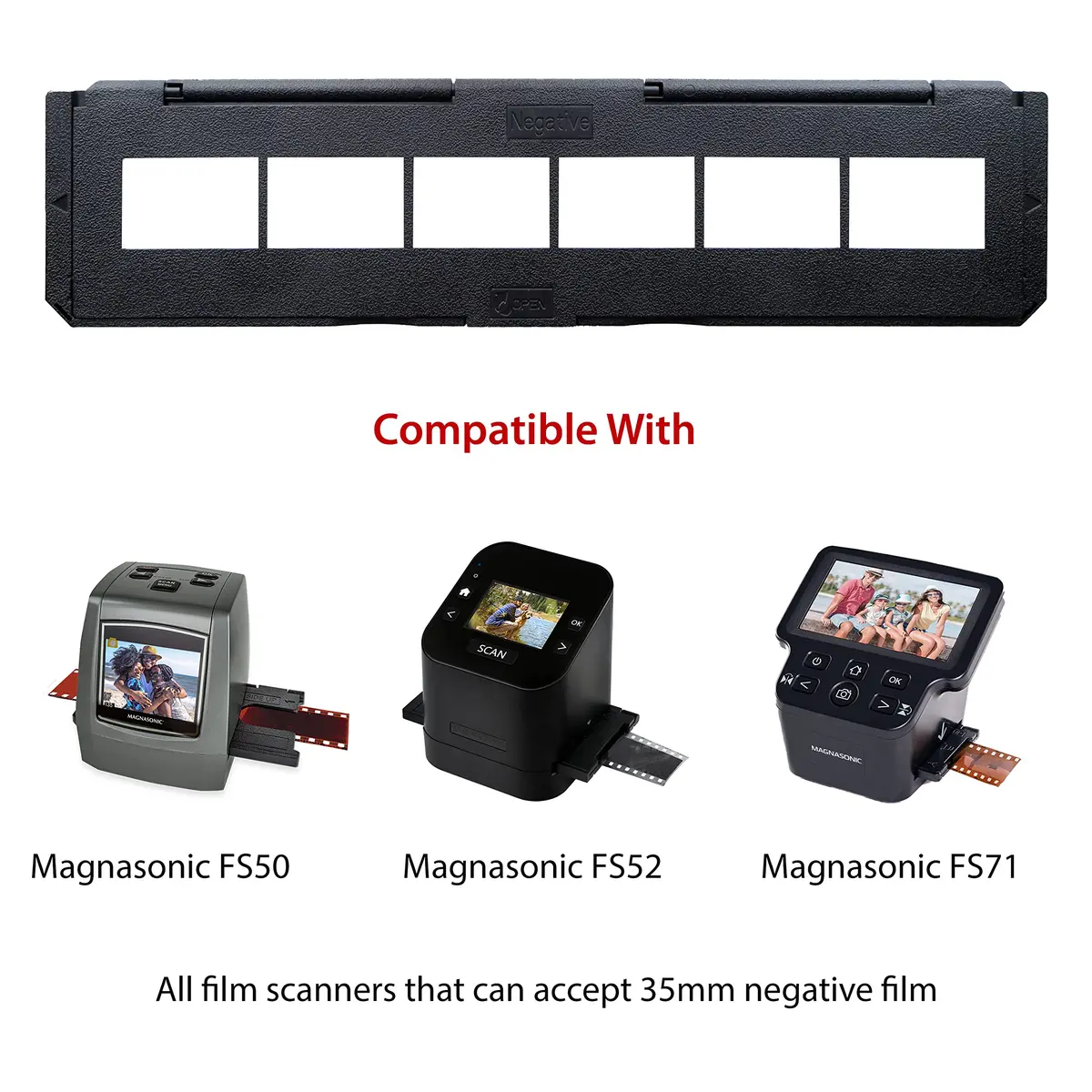 Magnasonic Long Tray Negative Film Holder for 35mm | Holds 6 Frames, Easy To Use, Protects Film Edges - view 5