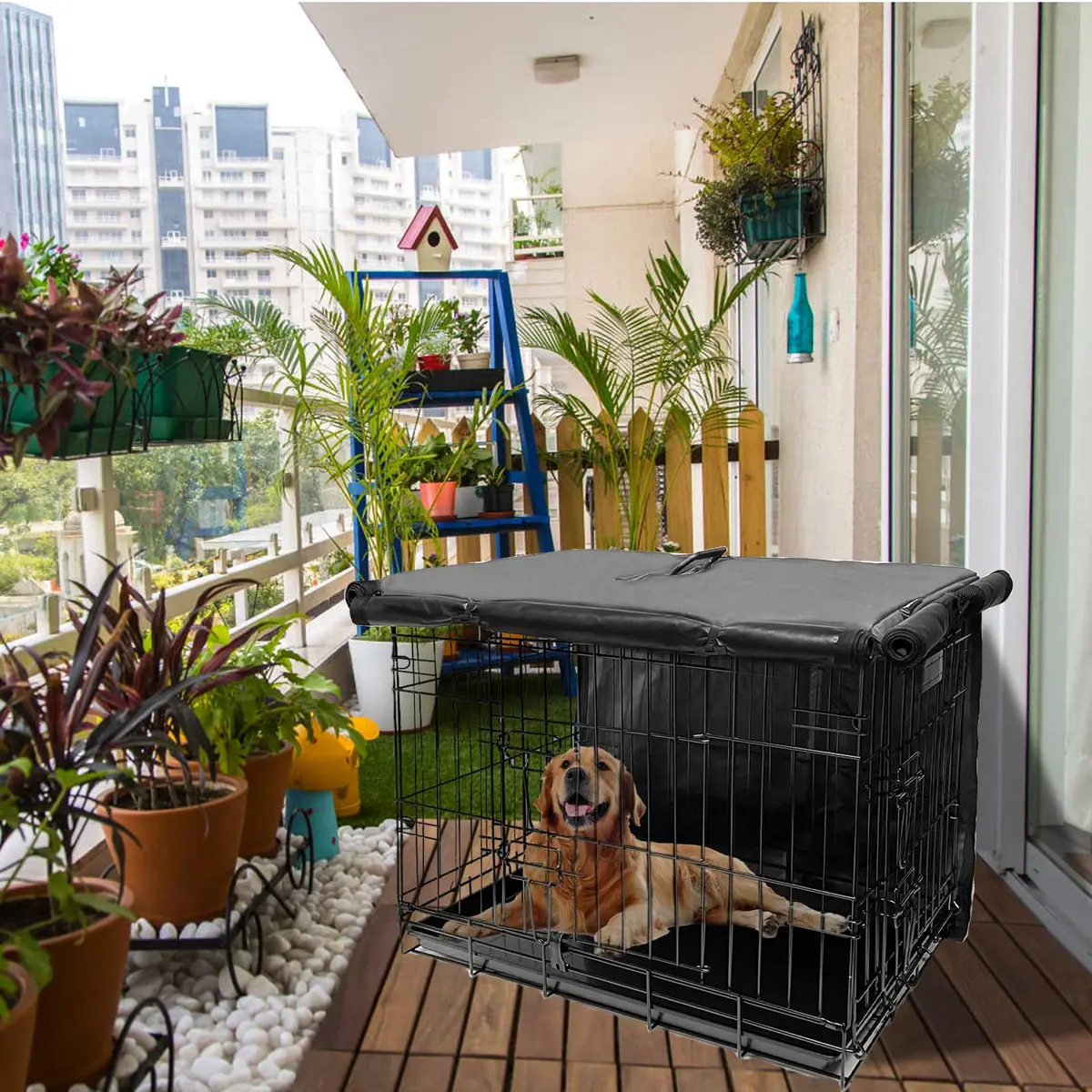 Joroamp 48 Inch Dog Crate Cover 122cm (48"L x 30"W x 33"H) | Waterproof 600D Oxford Fabric for Large Dogs - view 6