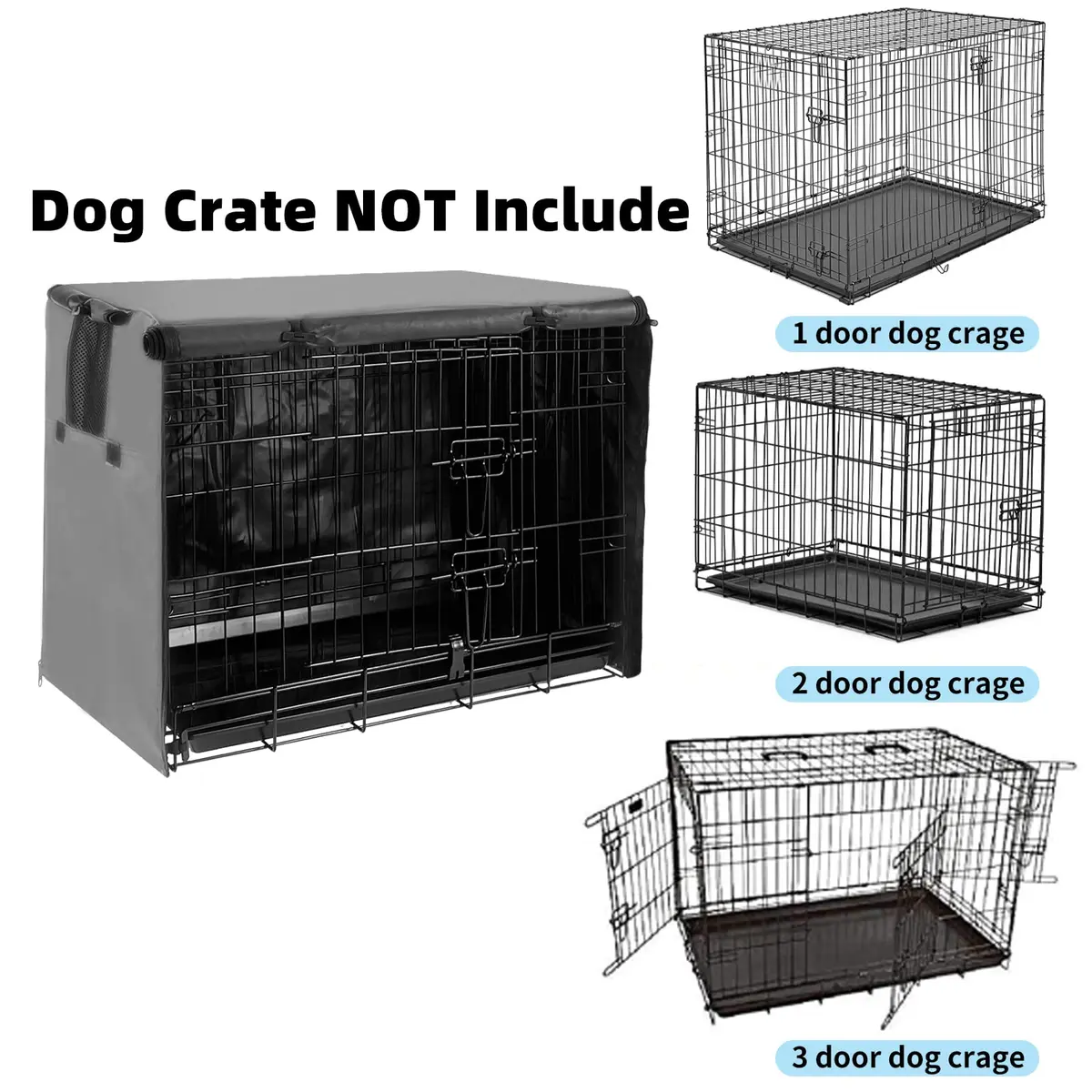 Joroamp 48 Inch Dog Crate Cover 122cm (48"L x 30"W x 33"H) | Waterproof 600D Oxford Fabric for Large Dogs - view 3