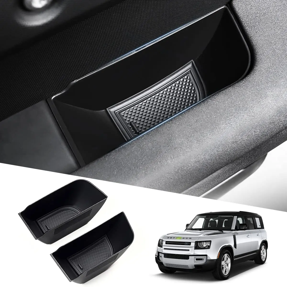 Karltys Door Side Storage Box for Land Rover Defender 90 110 130 2020-2024 2PCS | Grab Handle Pocket Tray - main product image