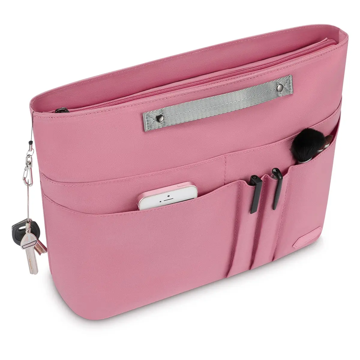 HyFanStr Pink Caddy | 15 Pockets Handbag Organizer Insert for Women, Tote Bag Inside Liner - view 6
