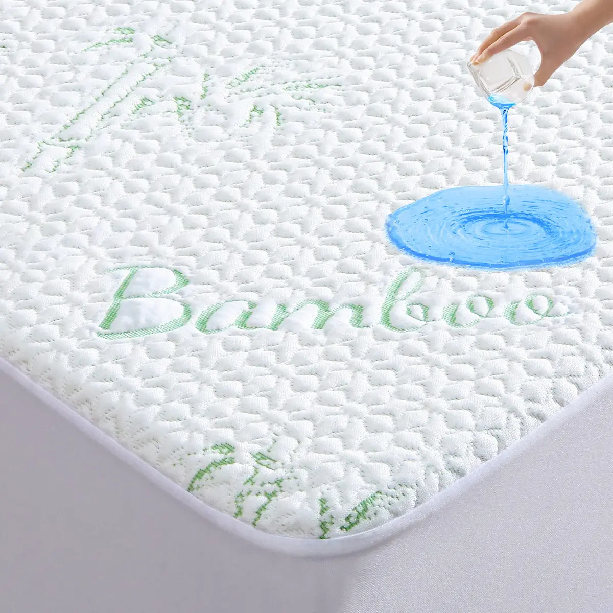 GOONIK Queen Mattress Protector Breathable Bamboo Viscose Waterproof 60x80 with 6-18 inch Deep Pocket - main product image