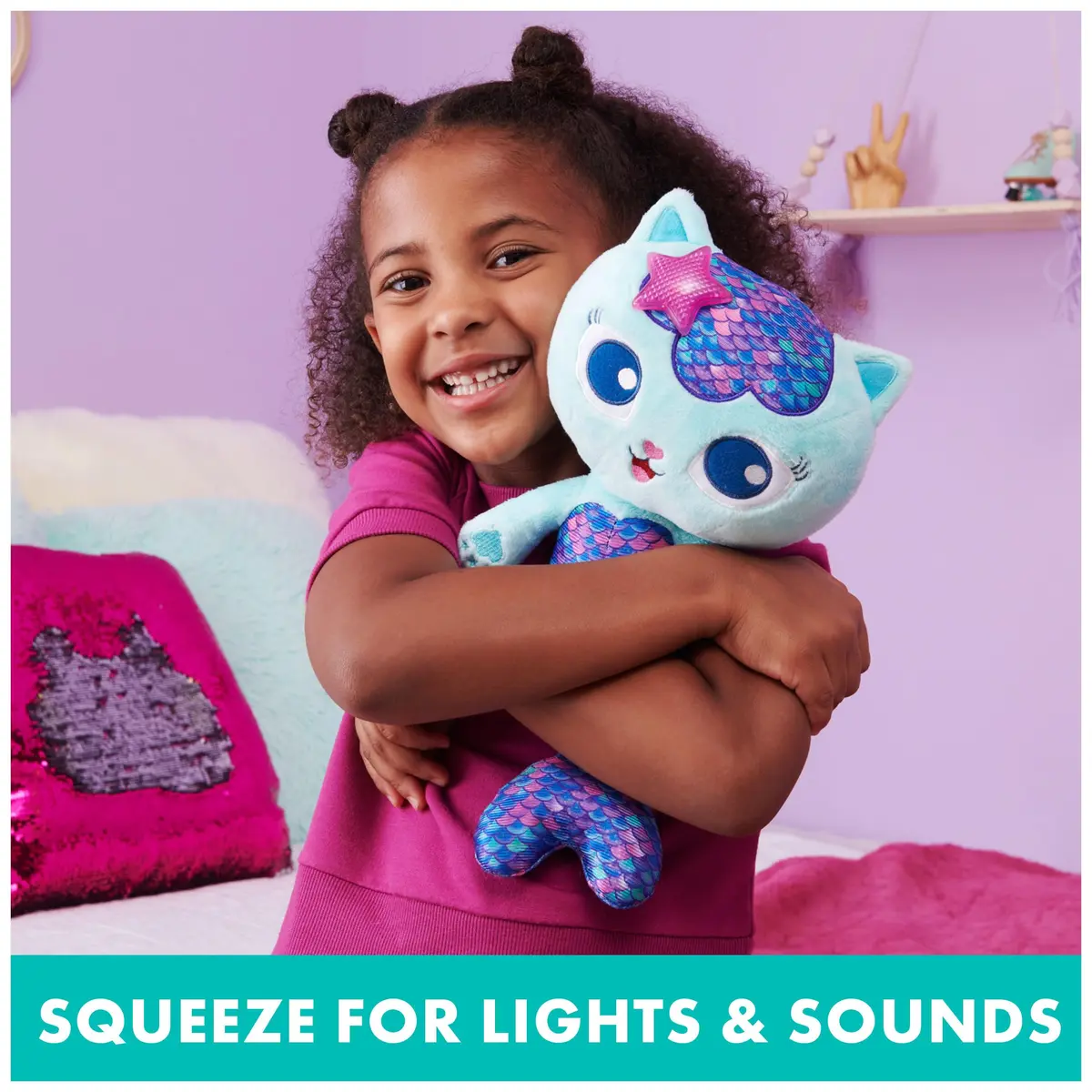 DREAMWORKS GABBY'S DOLLHOUSE 14-inch Talking MerCat Plush Toy for Kids Ages 3+ | Lights, Music & Phrases - view 4