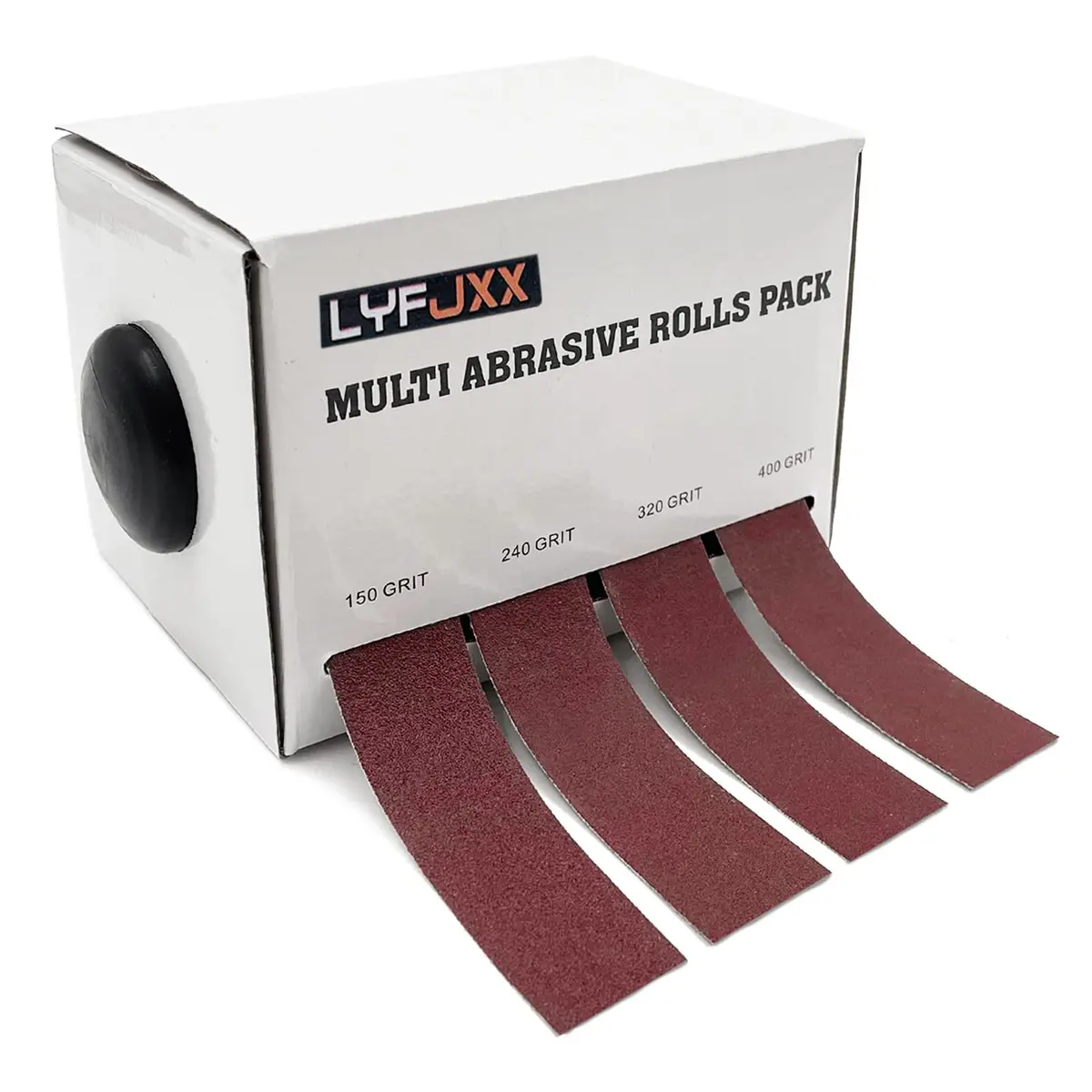 LYFJXX Emery Cloth Roll 25mm x 8m (1" x 26.24') | 4-Grit Assortment for Metal, Wood & More - main product image