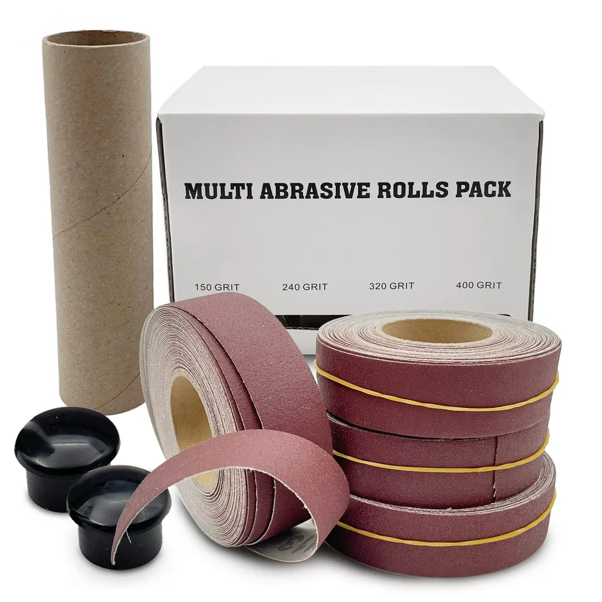 LYFJXX Emery Cloth Roll 25mm x 8m (1" x 26.24') | 4-Grit Assortment for Metal, Wood & More - view 3