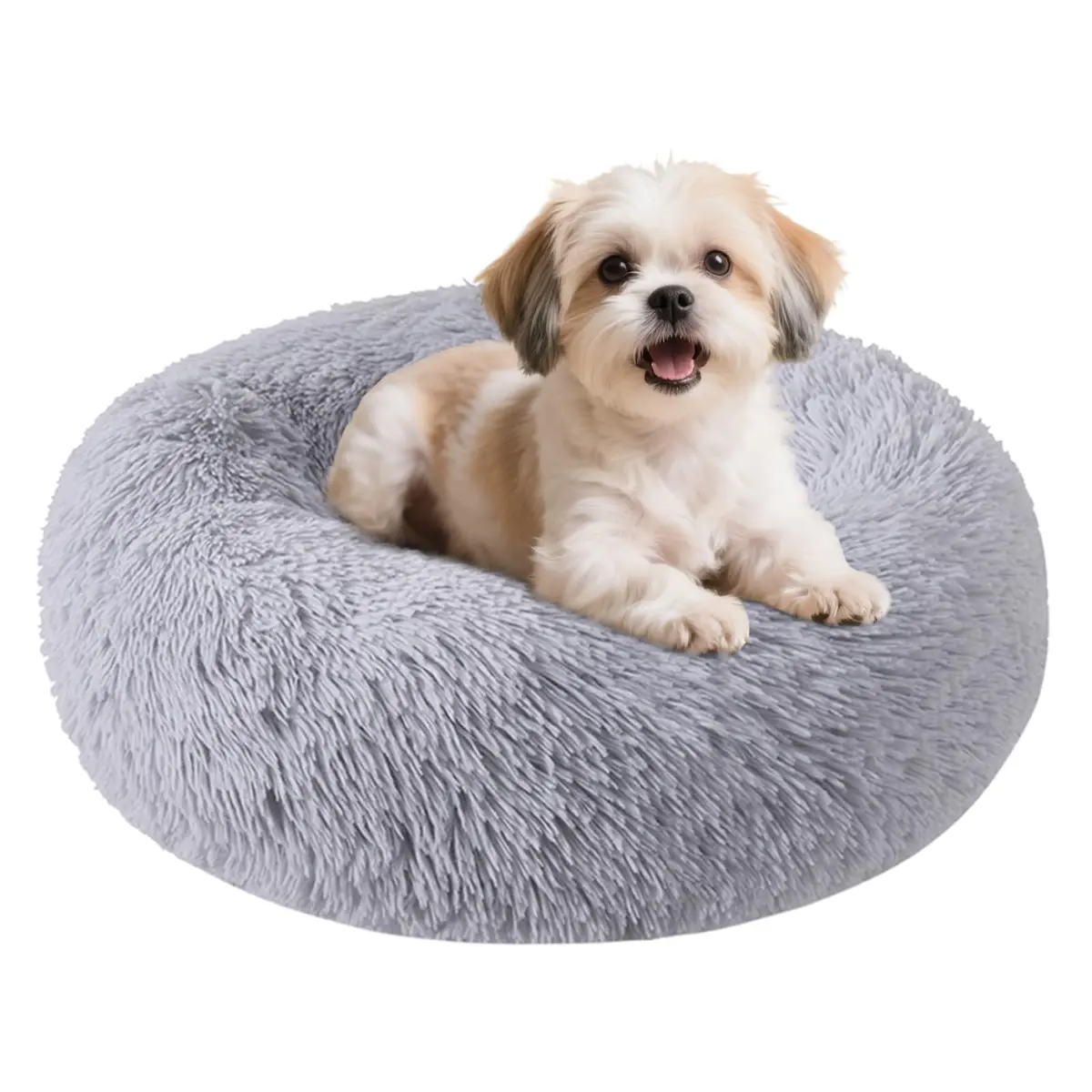 Nisrada Pet Bed for Small & Medium Dogs & Cats | Calming 20 Inch Washable Round Pet Bed with Slip-Resistant Bottom - main product image