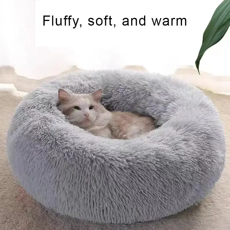 Nisrada Pet Bed for Small & Medium Dogs & Cats | Calming 20 Inch Washable Round Pet Bed with Slip-Resistant Bottom - view 8