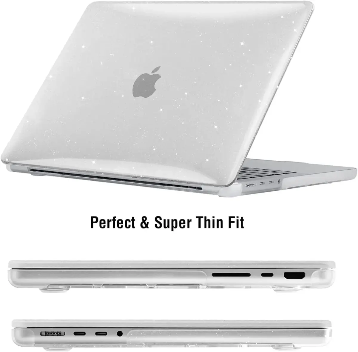 EooCoo Sparkly Clear Hard Case for MacBook Pro 14-inch (2021-2026 Models) | Includes Keyboard Cover & Screen Protector - view 5