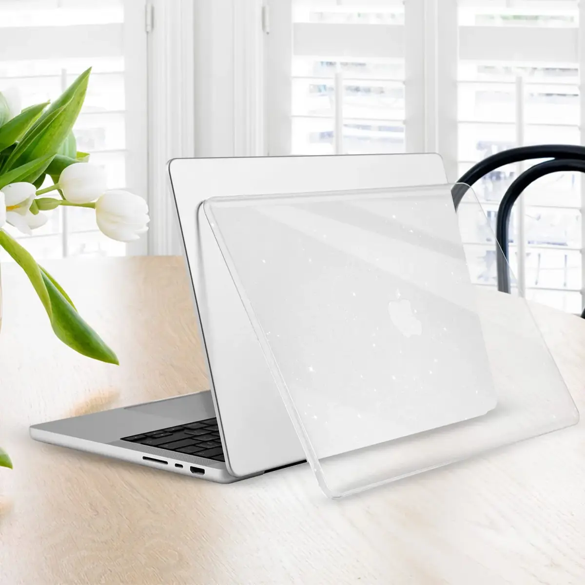 EooCoo Sparkly Clear Hard Case for MacBook Pro 14-inch (2021-2026 Models) | Includes Keyboard Cover & Screen Protector - view 7