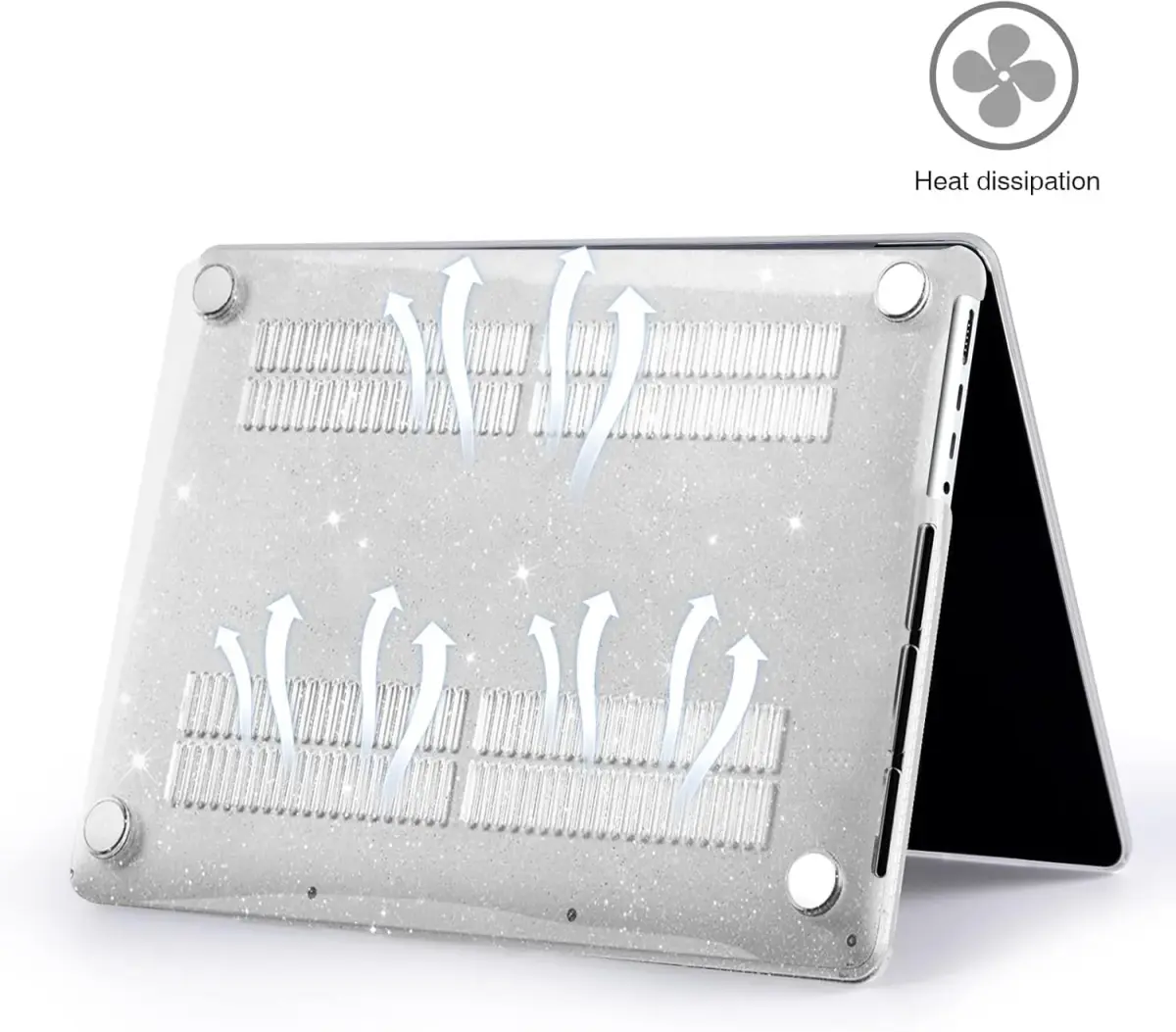 EooCoo Sparkly Clear Hard Case for MacBook Pro 14-inch (2021-2026 Models) | Includes Keyboard Cover & Screen Protector - view 3