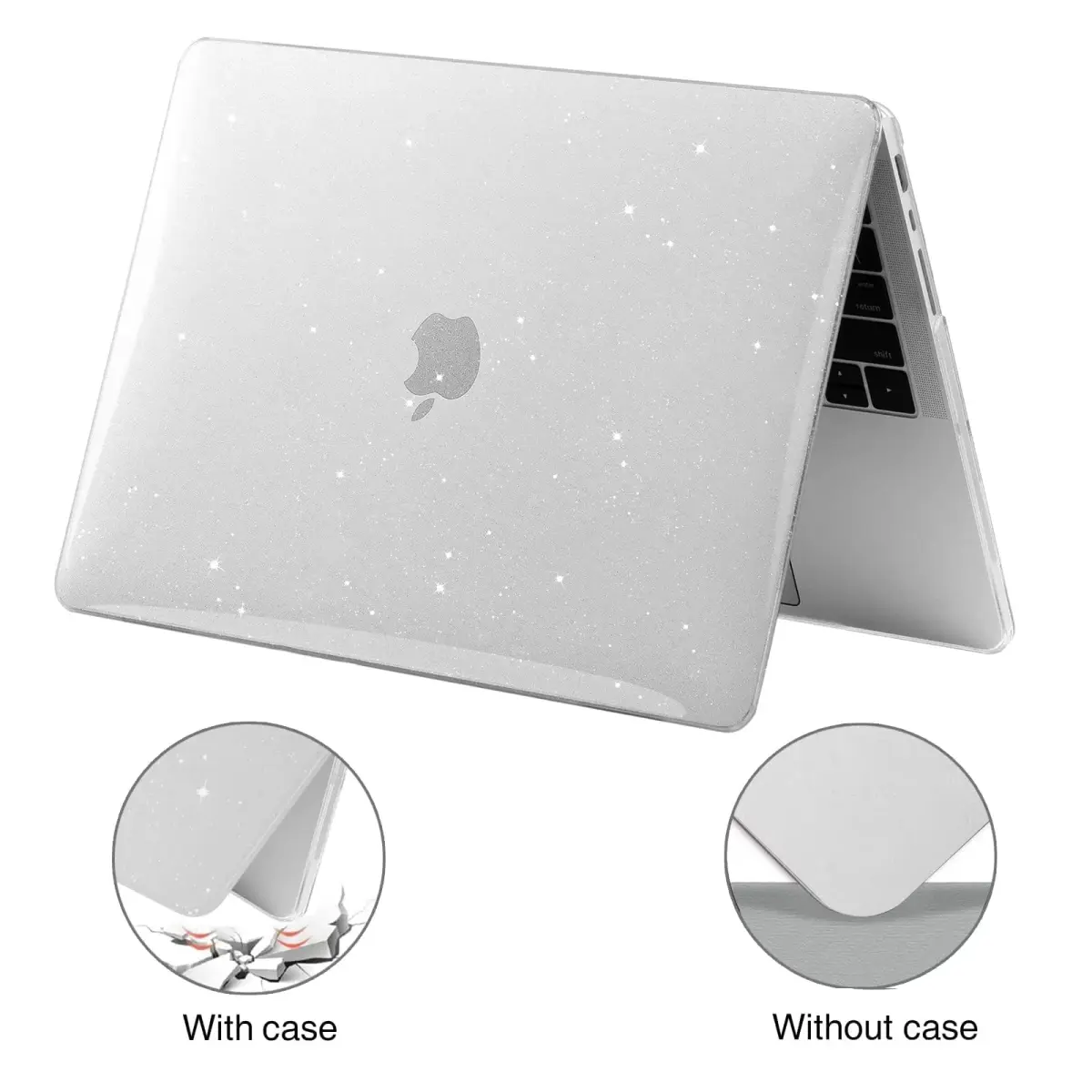 EooCoo Sparkly Clear Hard Case for MacBook Pro 14-inch (2021-2026 Models) | Includes Keyboard Cover & Screen Protector - view 4