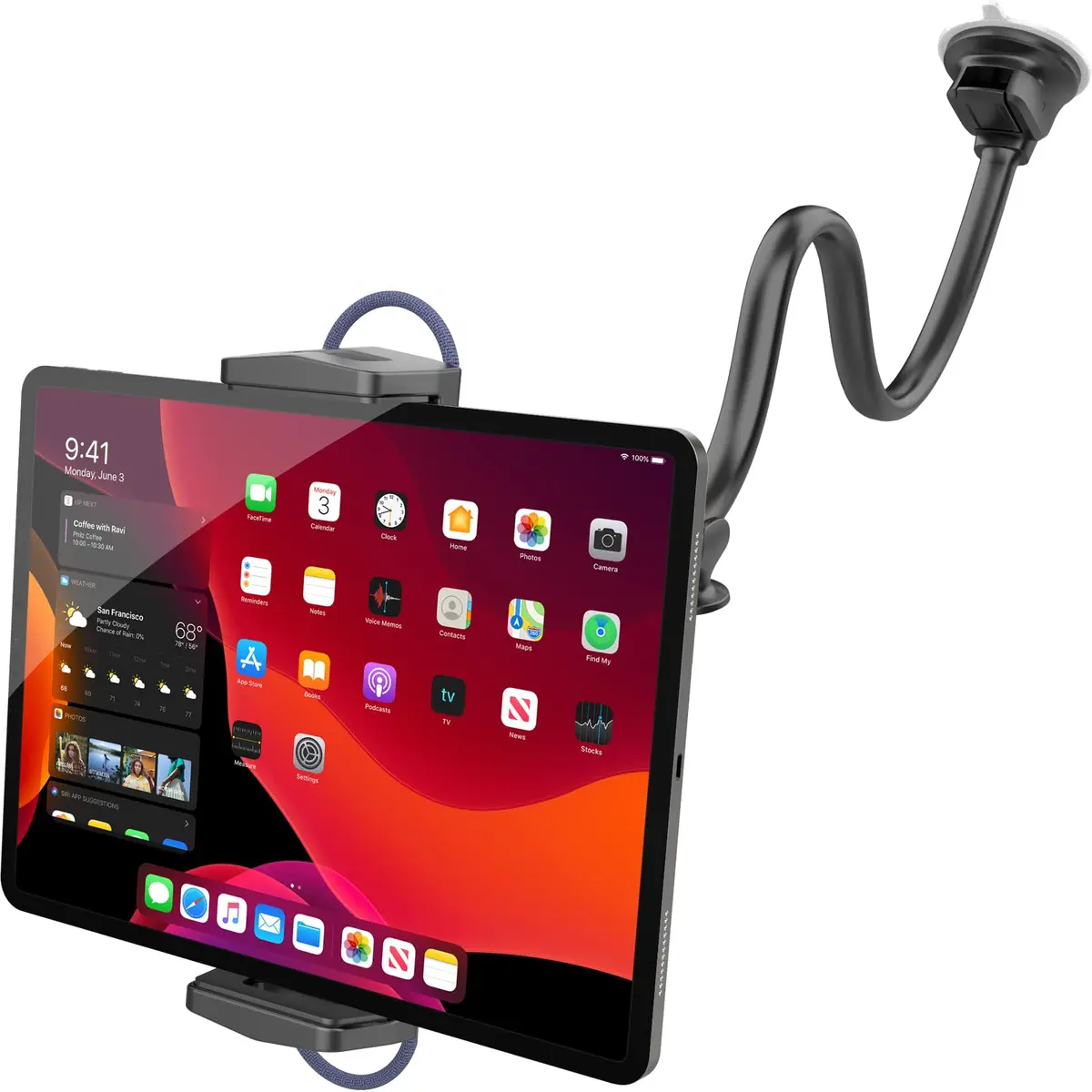 APPS2Car Upgraded Tablet Car Mount for iPad Pro 13-inch, 33cm (13 inch) Arm | Hands-Free Navigation & Entertainment - main product image