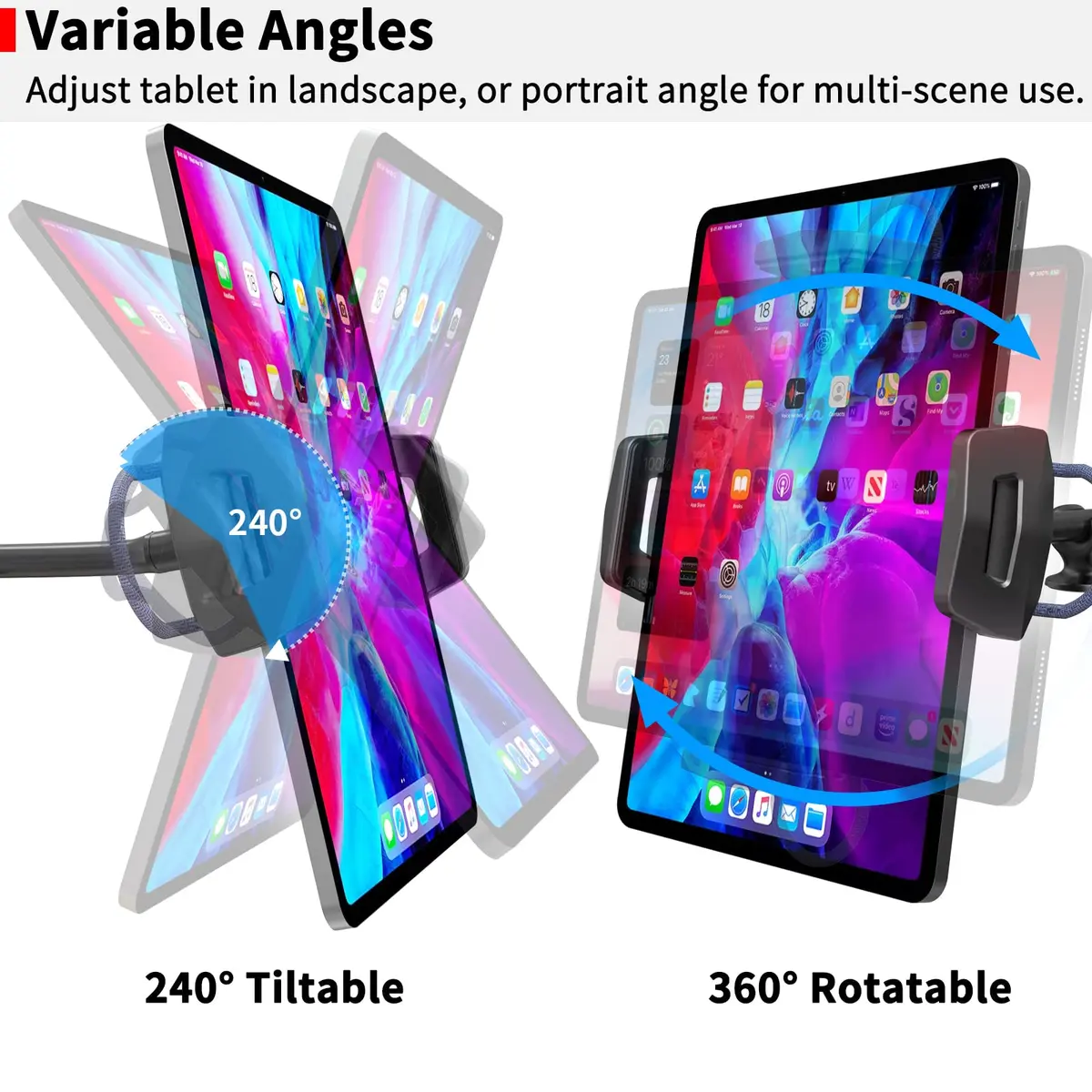 APPS2Car Upgraded Tablet Car Mount for iPad Pro 13-inch, 33cm (13 inch) Arm | Hands-Free Navigation & Entertainment - view 6