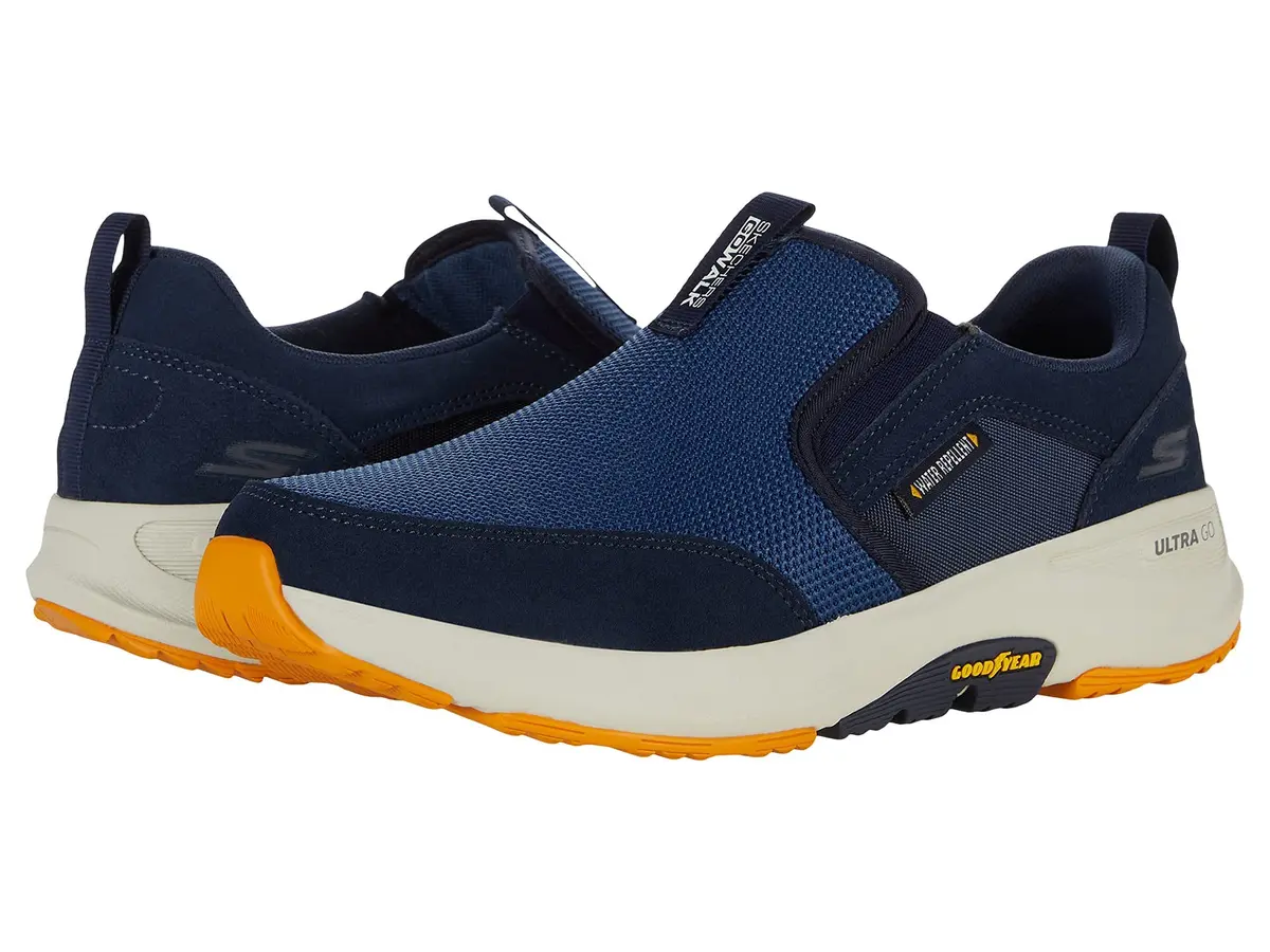 Skechers GOwalk Outdoor Men's Size 16 Navy/Yellow Athletic Slip-On Trail Hiking Shoes 2cm (0.78in) Heel | Water Repellent & Goodyear Traction - view 3