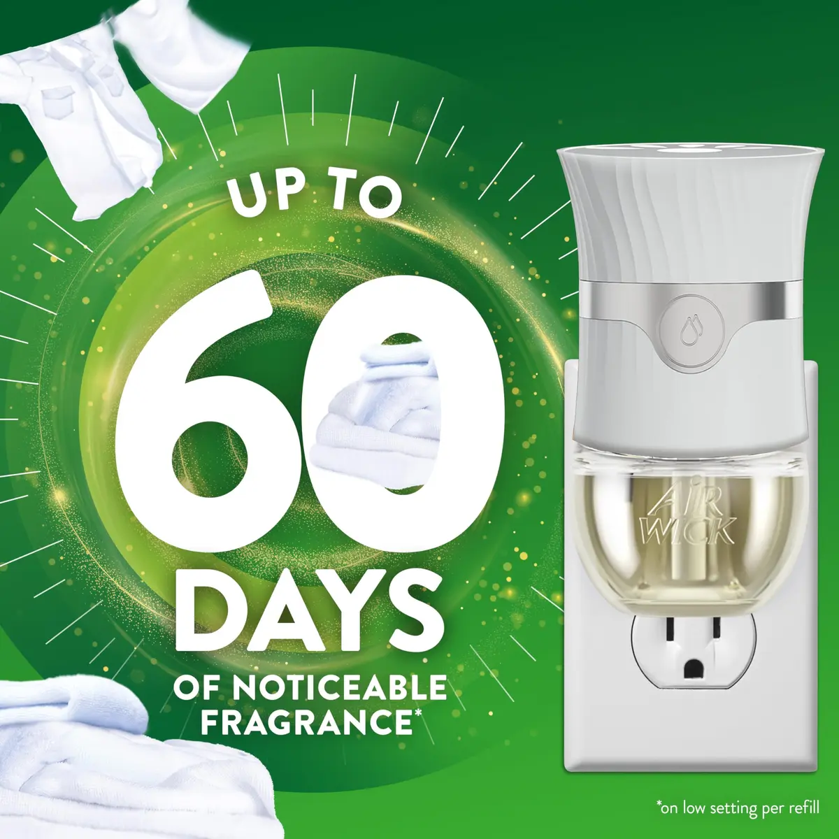 Air Wick Plug in Refills Fresh Linen Scent Essential Oils 7 Count | Long-lasting Fragrance for Home - view 2