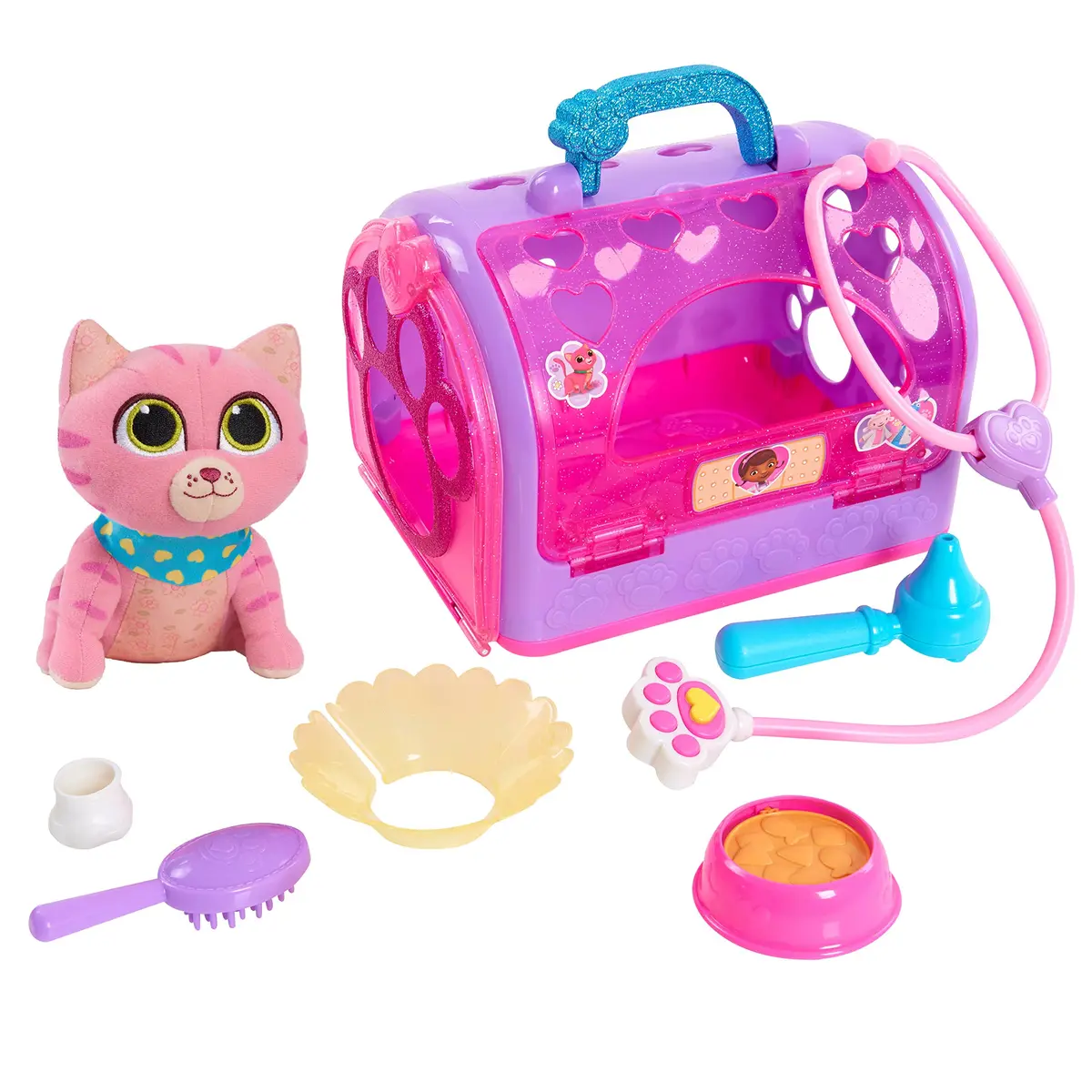 DOC MCSTUFFINS Disney Junior On-the-Go Pet Carrier & Accessories – Whispers, 5.5-inch Plush Toy, Kids Pretend Play for Ages 3+ - main product image
