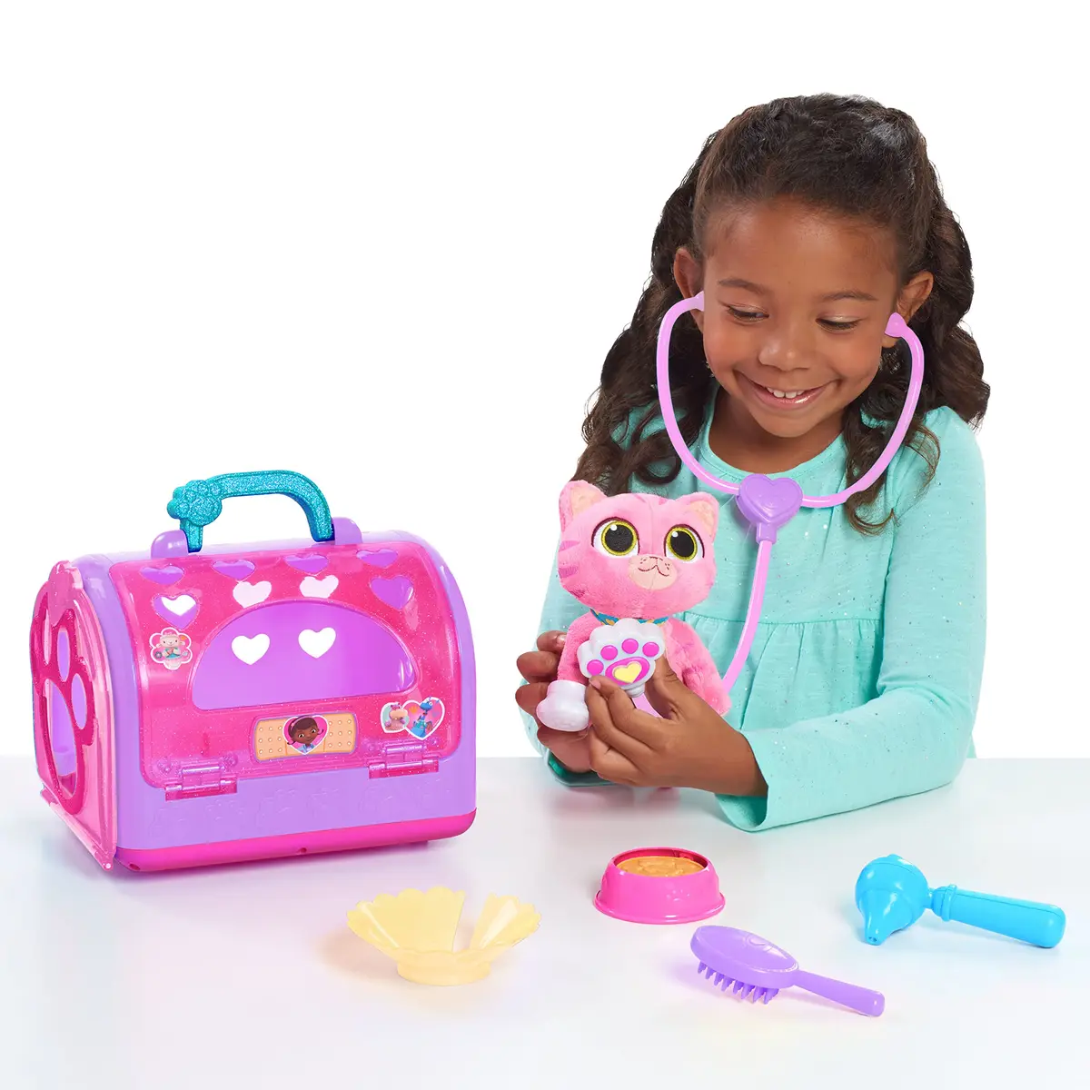 DOC MCSTUFFINS Disney Junior On-the-Go Pet Carrier & Accessories – Whispers, 5.5-inch Plush Toy, Kids Pretend Play for Ages 3+ - view 2
