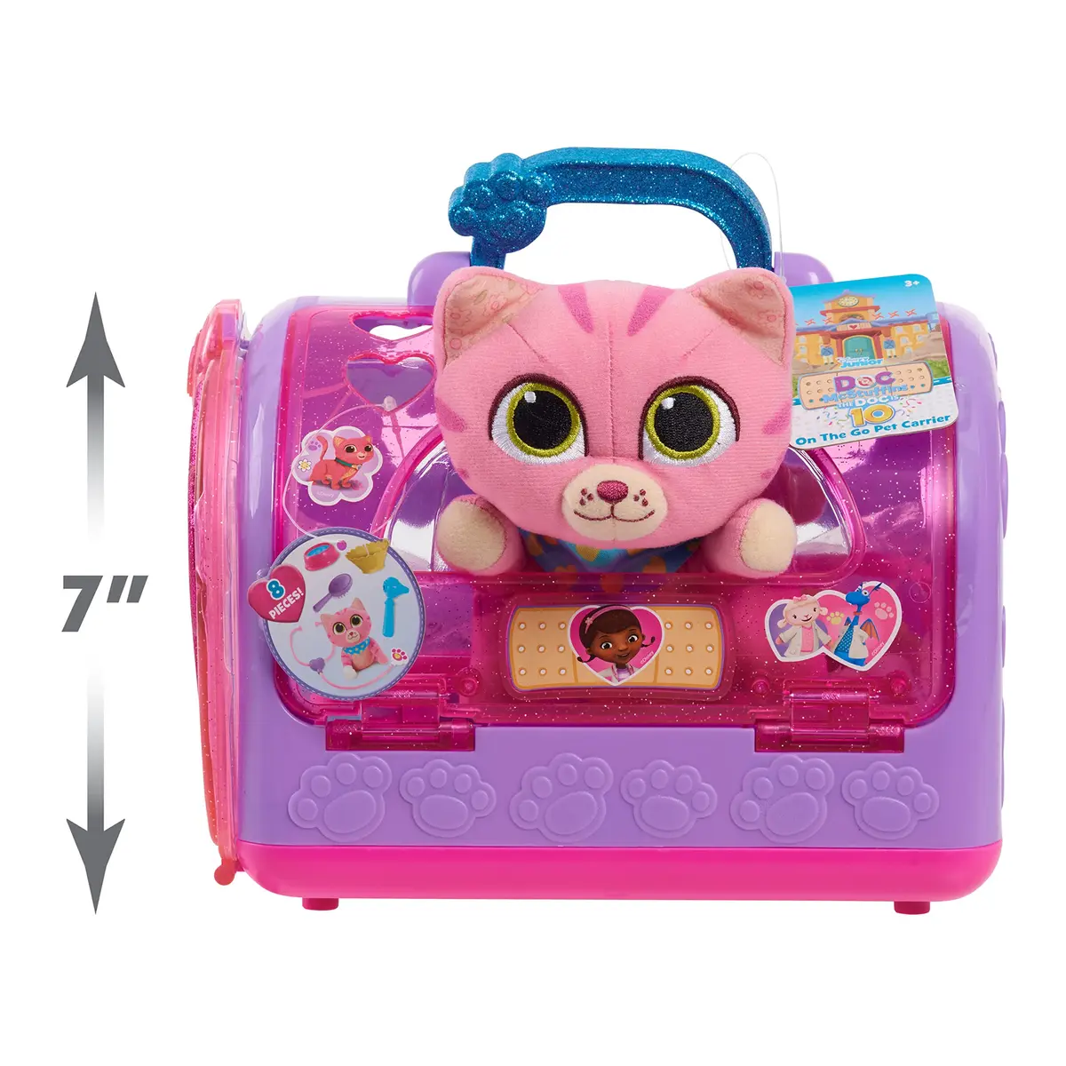 DOC MCSTUFFINS Disney Junior On-the-Go Pet Carrier & Accessories – Whispers, 5.5-inch Plush Toy, Kids Pretend Play for Ages 3+ - view 3